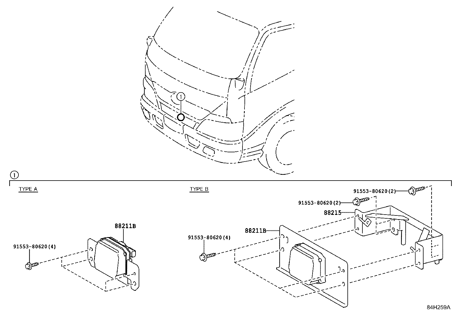 55173-37780 BRACKET, MILLIMETER WAVE RADAR SENSOR, NO.1 product image