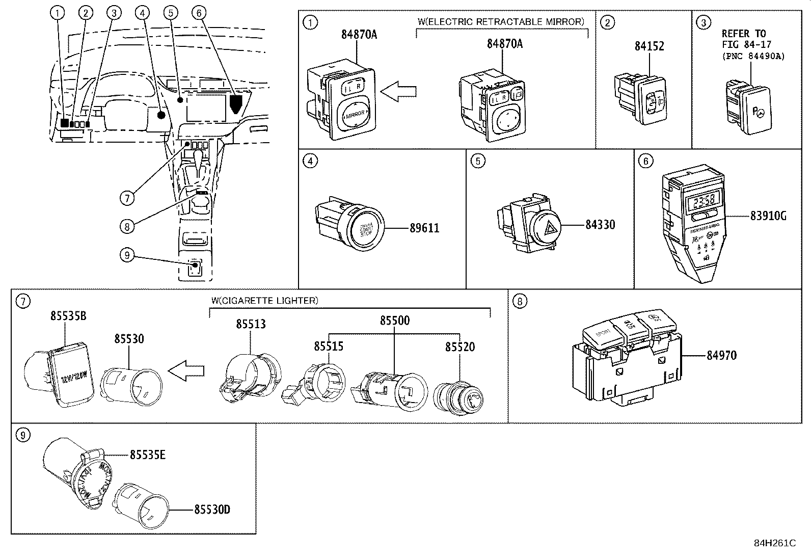 84140-02870 SWITCH ASSY, HEADLAMP DIMMER product image