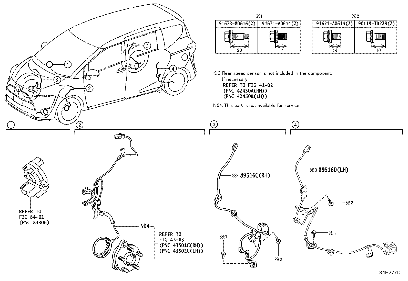 89516-0D330 WIRE, SKID CONTROL SENSOR, RH product image