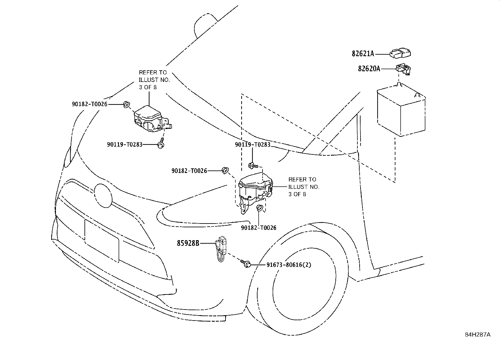 84152-0D100 SWITCH, HEADLAMP LEVELING product image