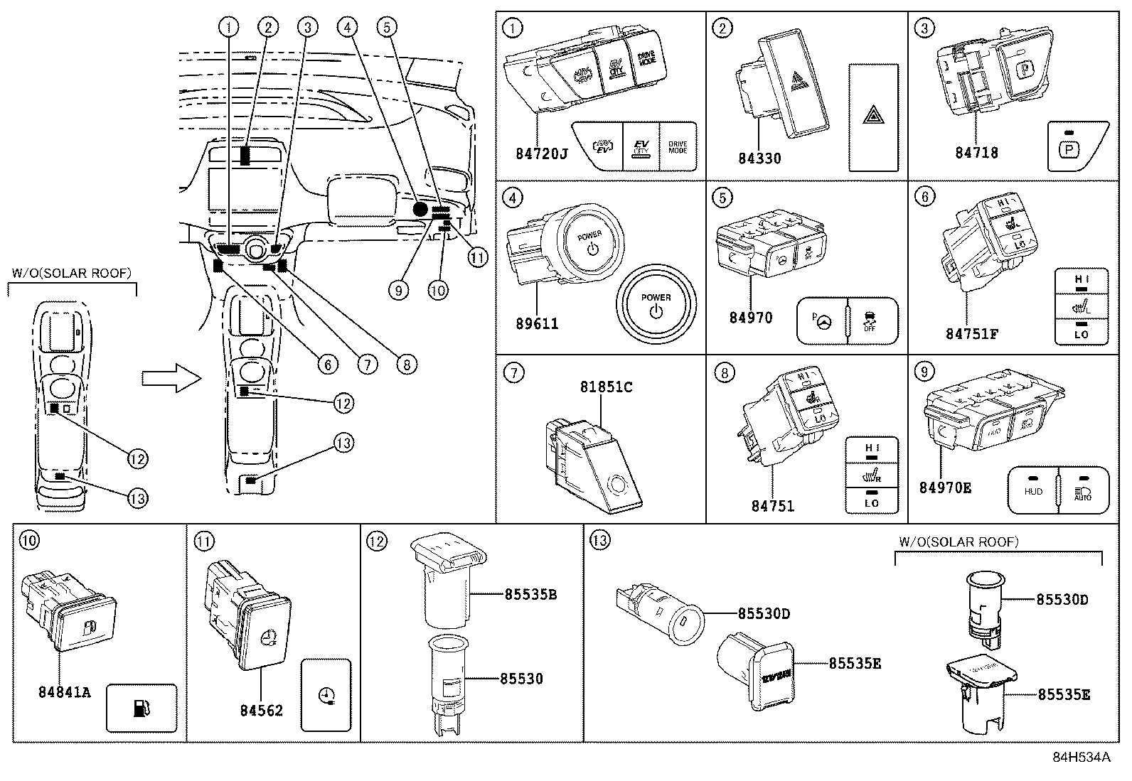 84010-47420 SWITCH ASSY, PATTERN SELECT product image