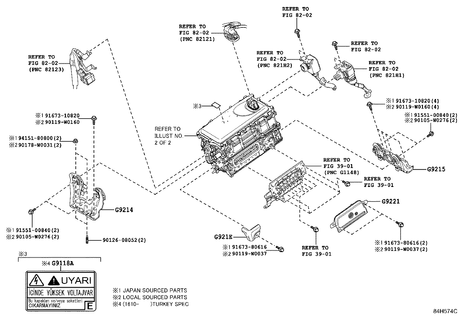 Toyota G9118-52010 LABEL, ELECTRIC VEHICLE UNIT CONTROLLER CAUTION, NO.1