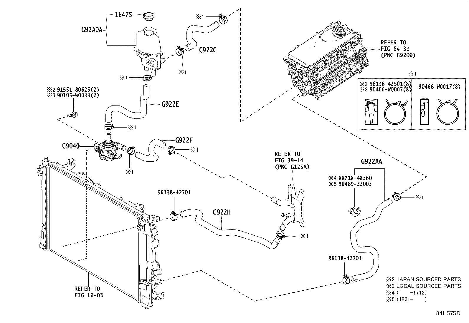 Toyota G922E-F4010 HOSE, HYBRID WATER PUMP INLET