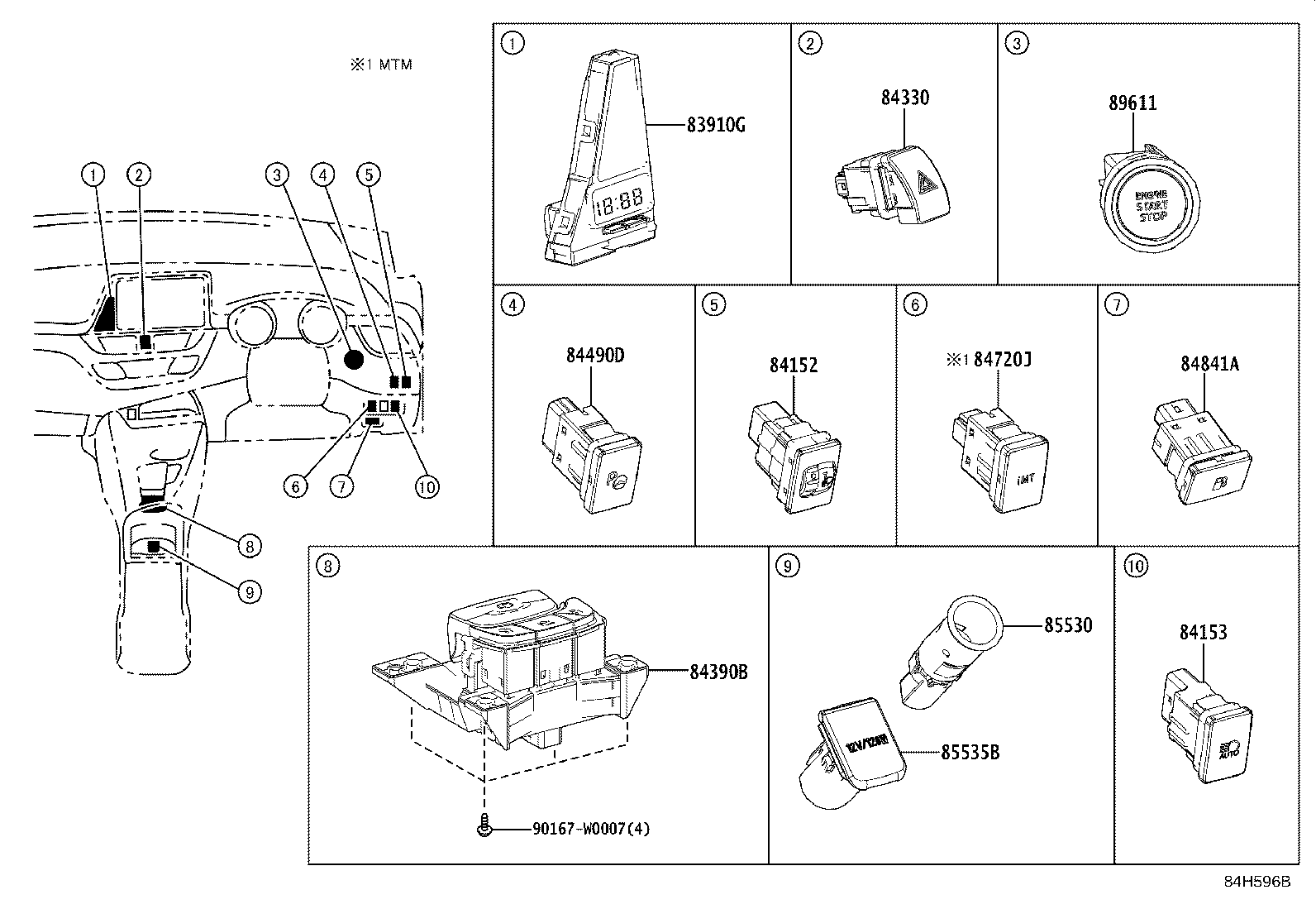 84040-F4100 MASTER SWITCH ASSY,MULTIPLEX NETWORK product image