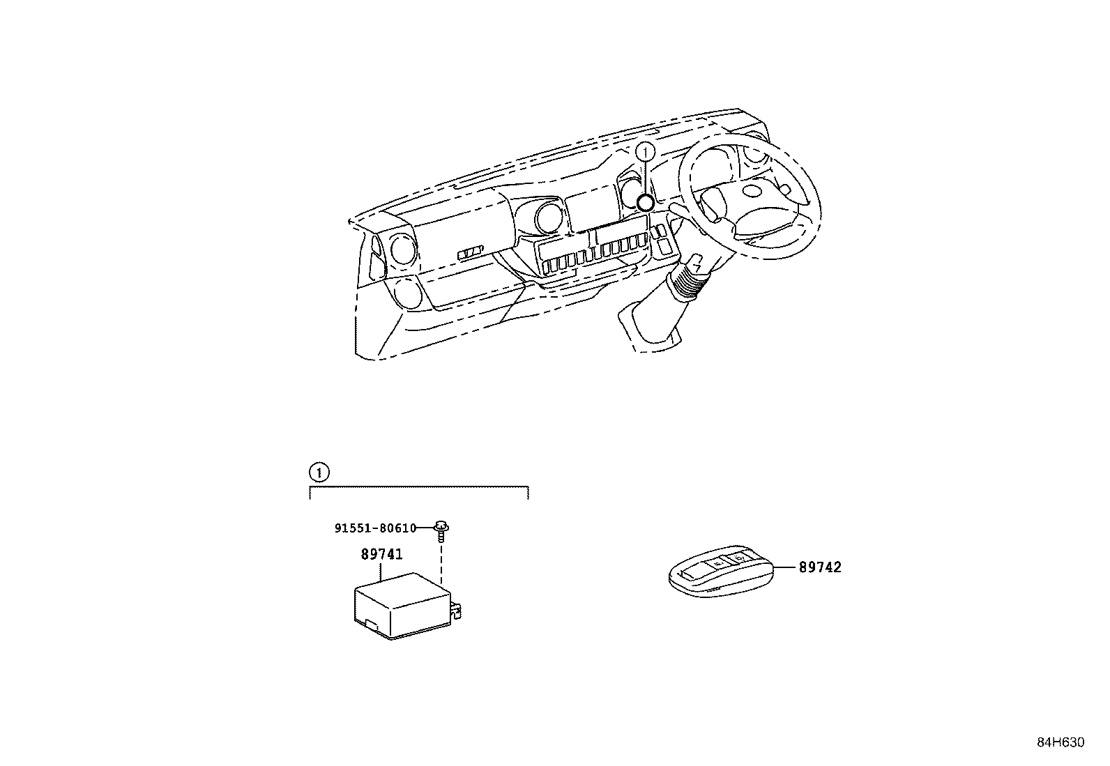 89741-25030 RECEIVER, DOOR CONTROL product image