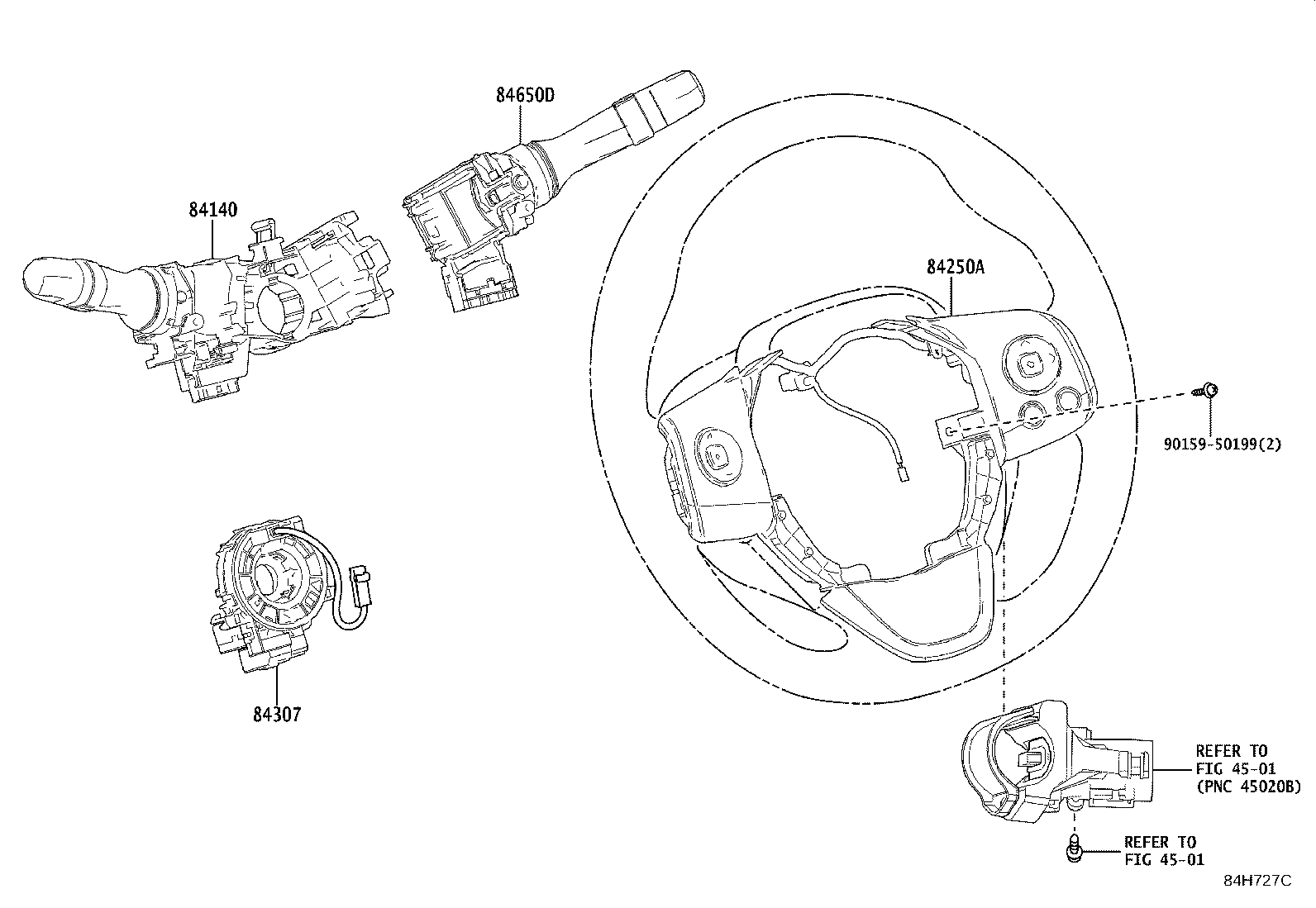 84140-0DA40 SWITCH ASSY, HEADLAMP DIMMER product image