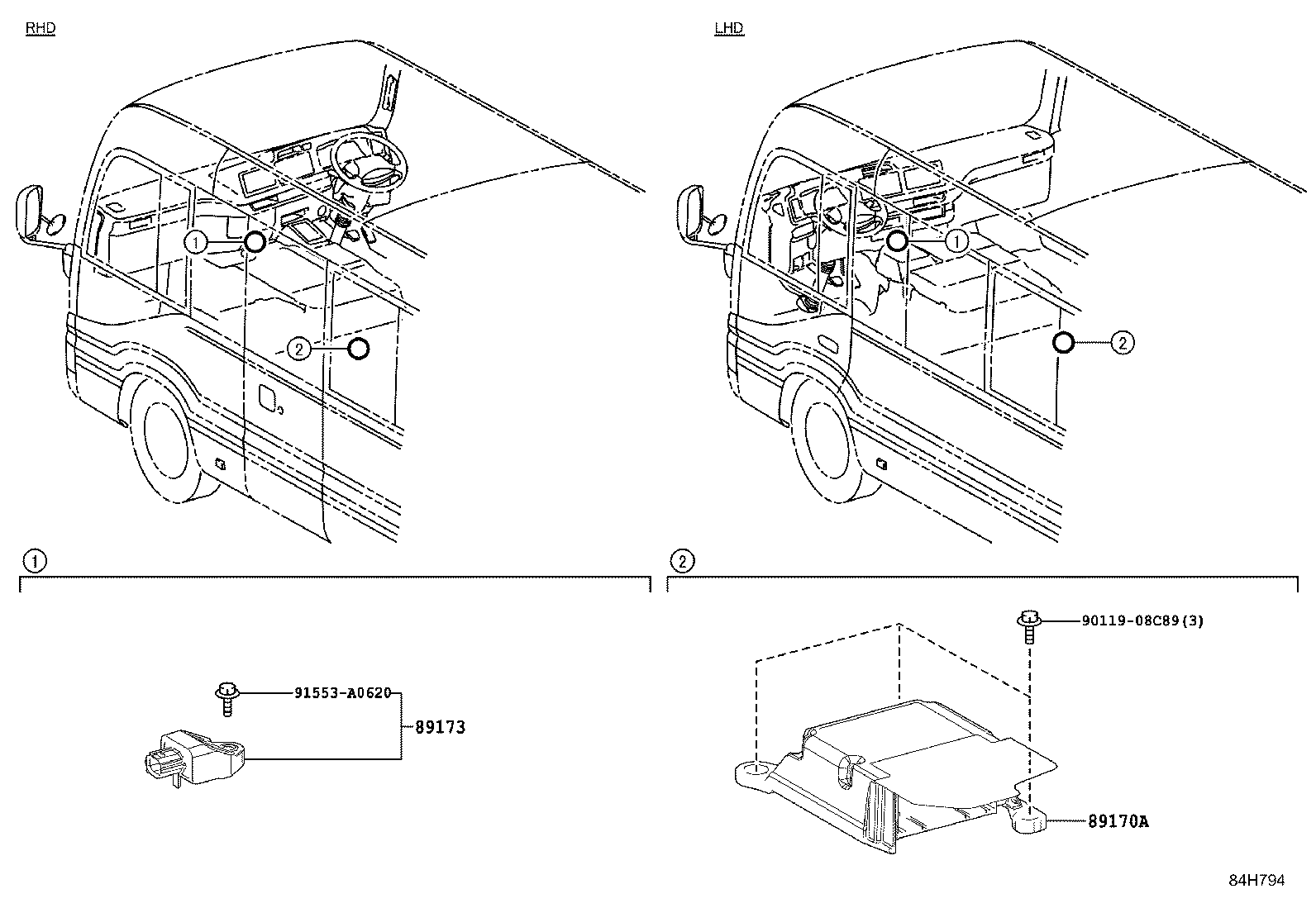 89170-36030 COMPUTER ASSY, AIR BAG product image