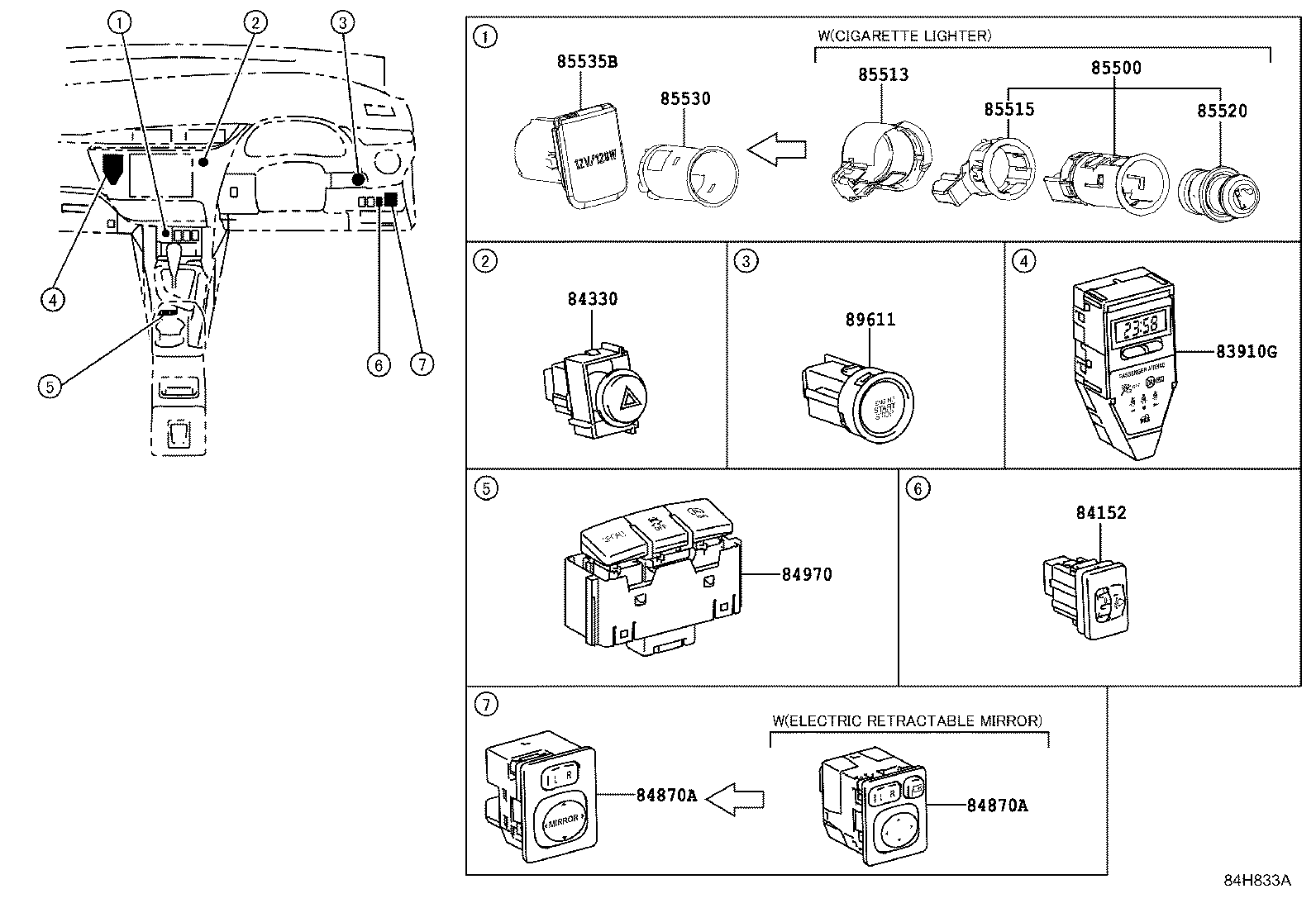 84140-02870 SWITCH ASSY, HEADLAMP DIMMER product image