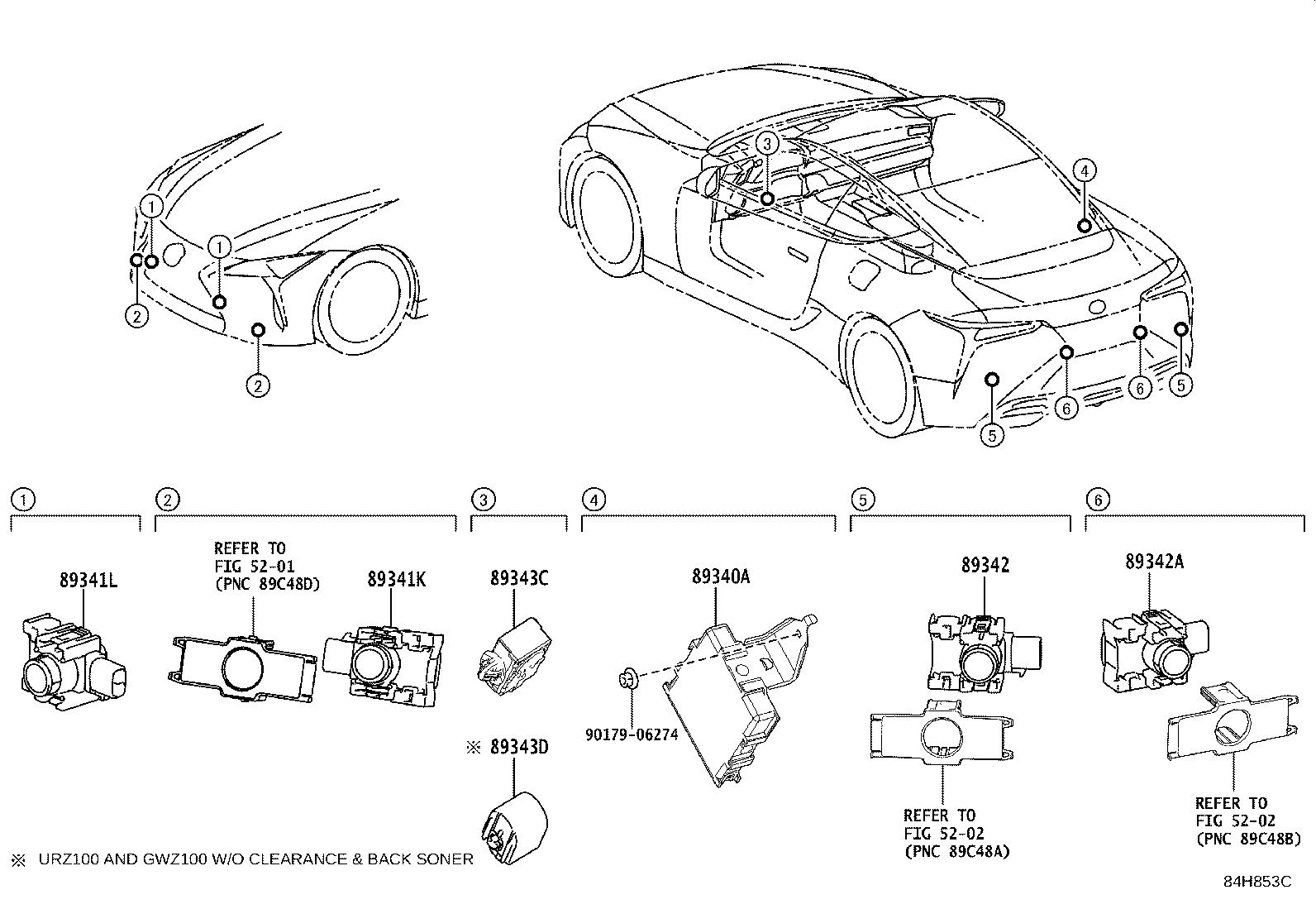 Toyota 89341-11010-B2 SENSOR, ULTRASONIC, FRONT CORNER