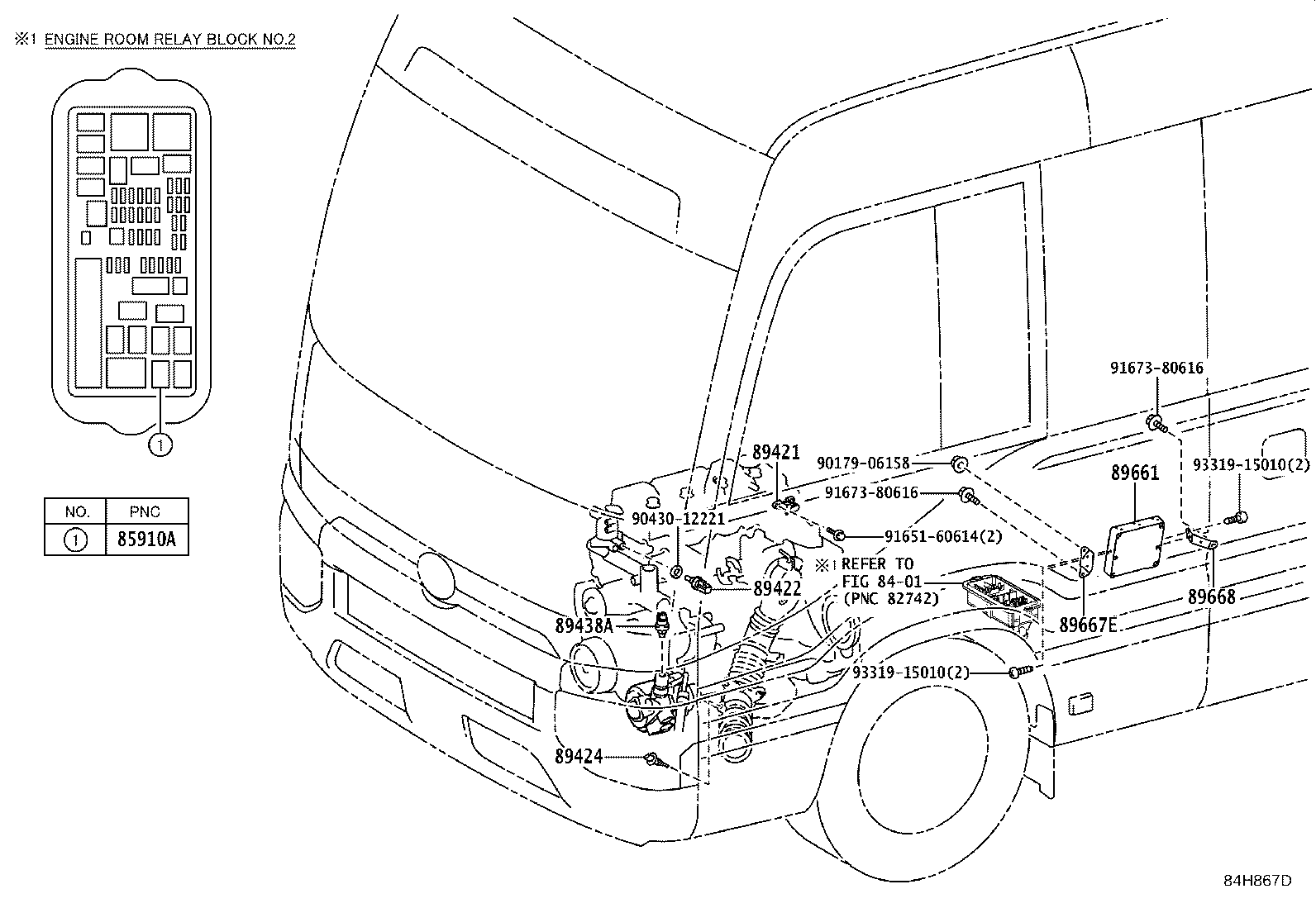 89668-36150 BRACKET, ENGINE CONTROL COMPUTER, NO.2 product image