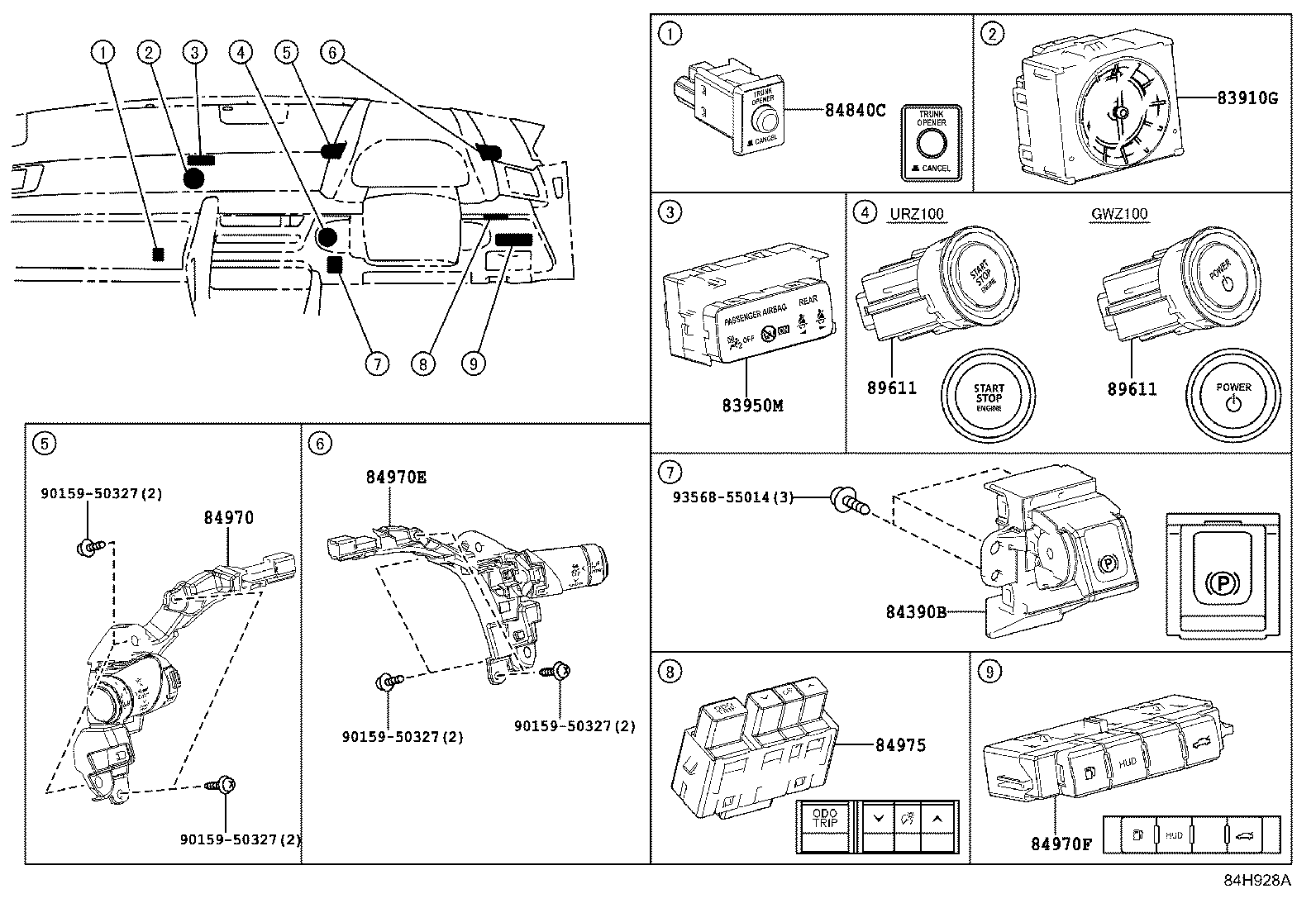 84040-11030 MASTER SWITCH ASSY,MULTIPLEX NETWORK product image