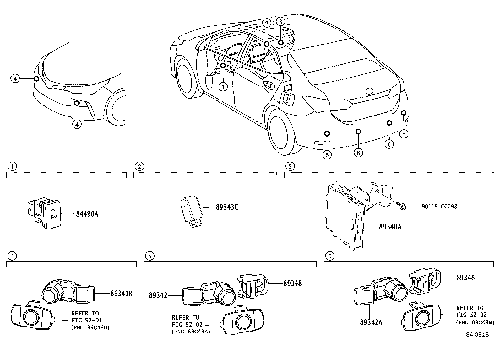 84490-0P020 SWITCH ASSY, BACK SONAR OR CLEARANCE SONAR product image