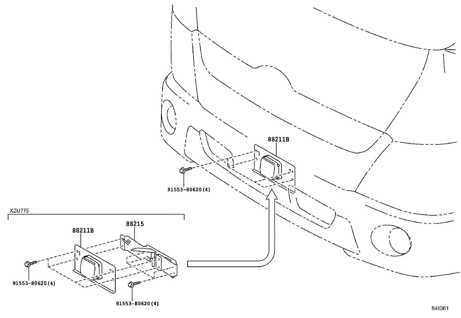 55173-37790 BRACKET, MILLIMETER WAVE RADAR SENSOR, NO.1 product image