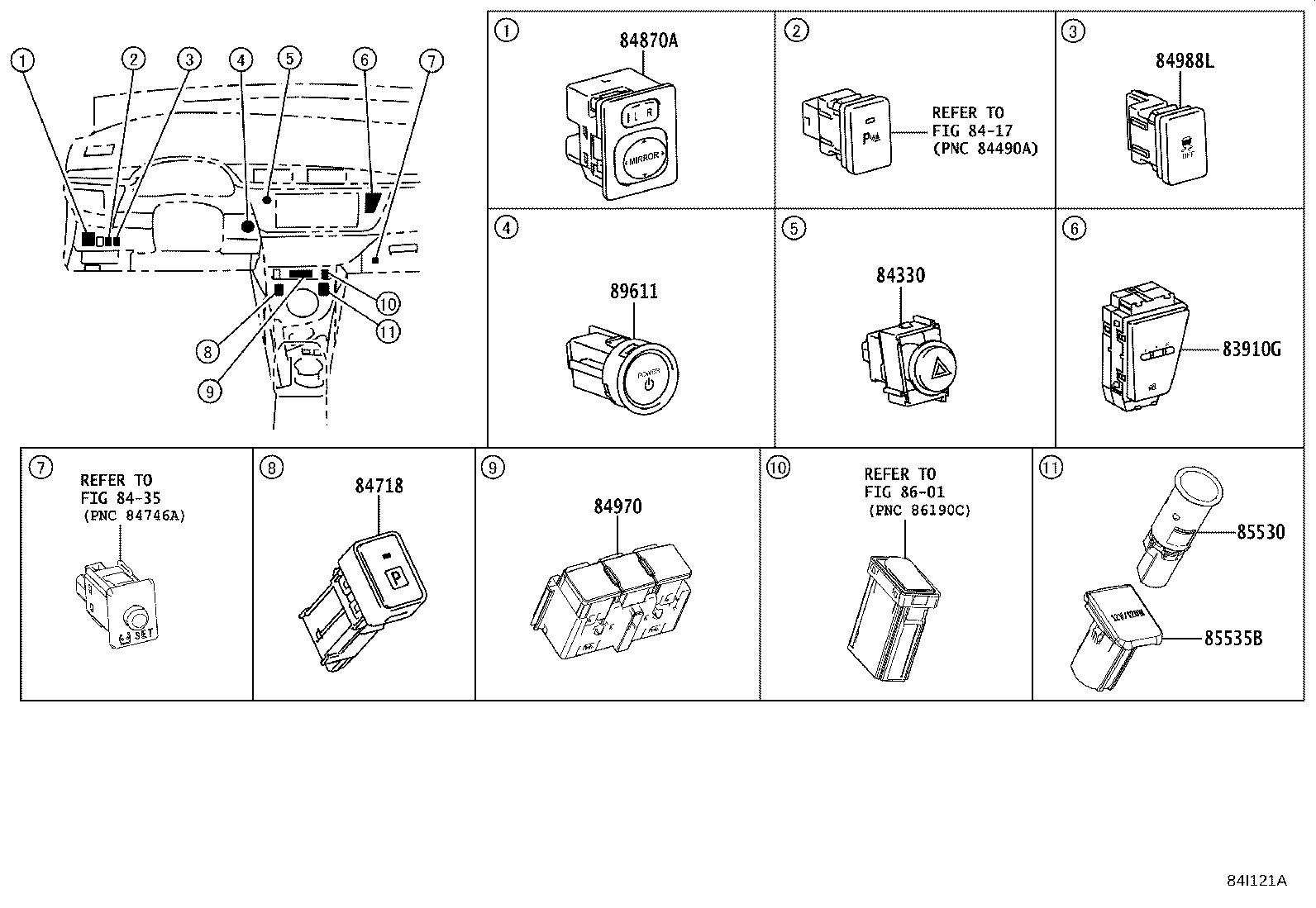 84820-02400 MASTER SWITCH ASSY, POWER WINDOW REGULATOR product image