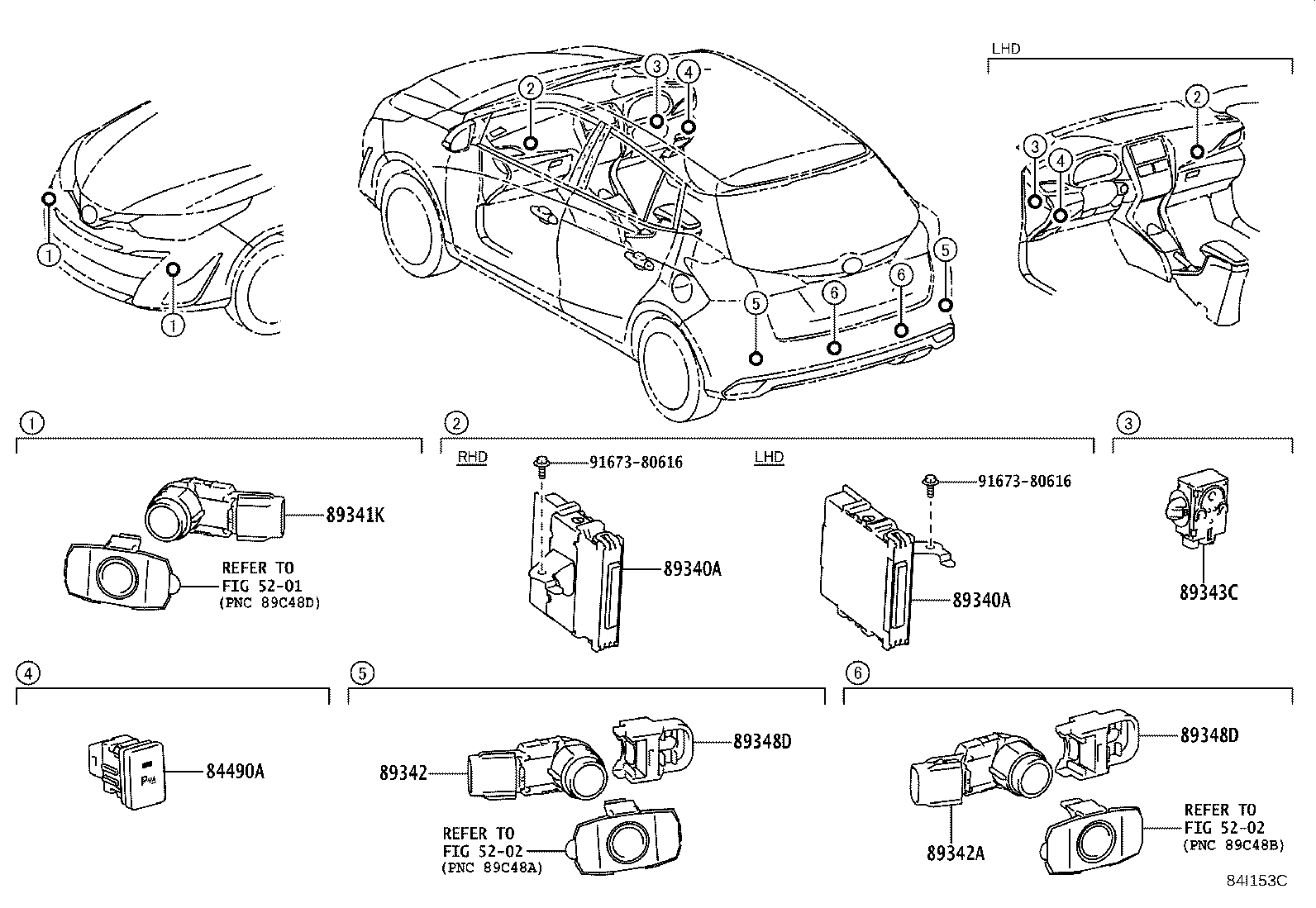 Toyota 89341-06080-B2 SENSOR, ULTRASONIC, FRONT CORNER
