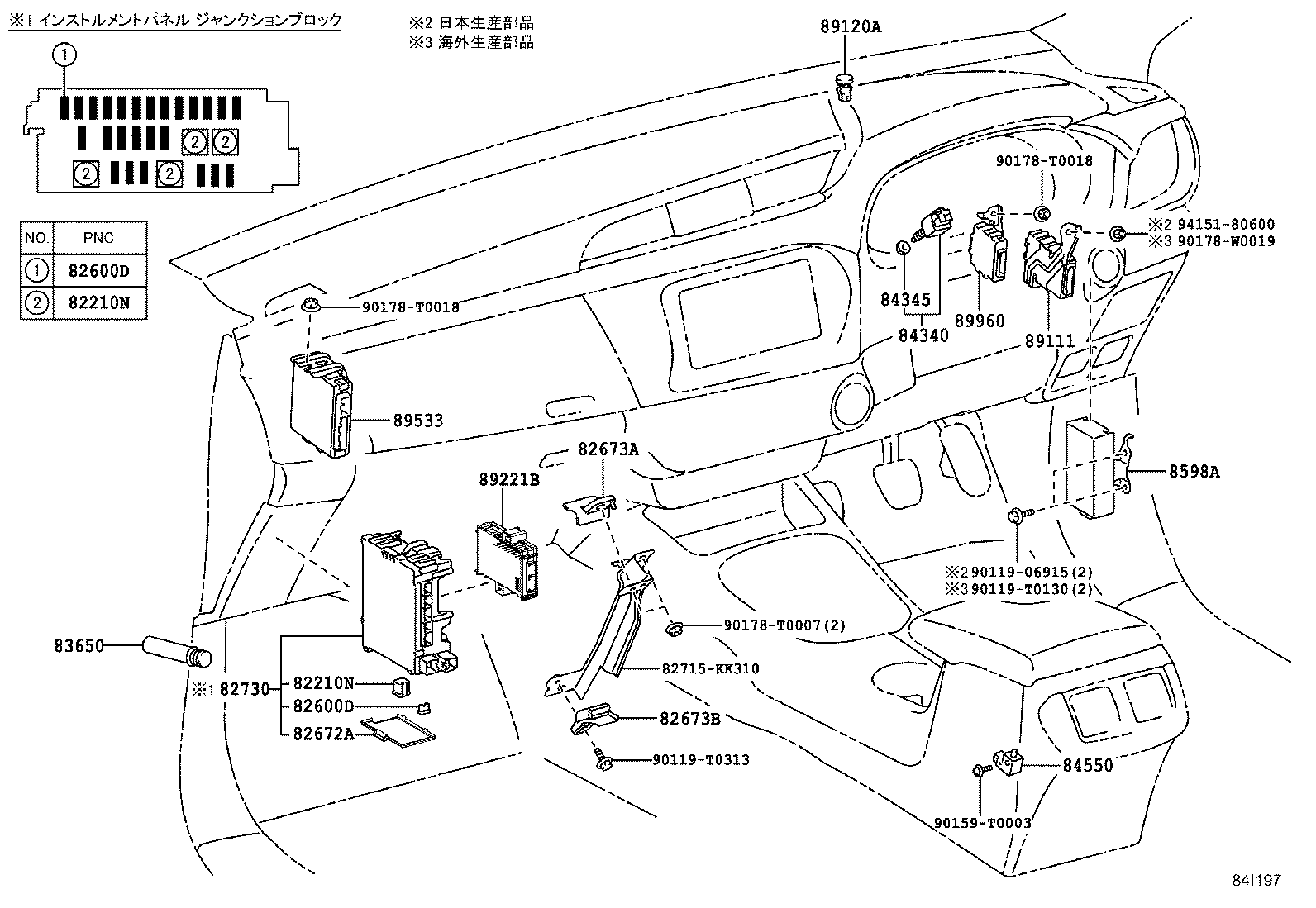 82730-0KA90 BLOCK ASSY, INSTRUMENT PANEL JUNCTION product image