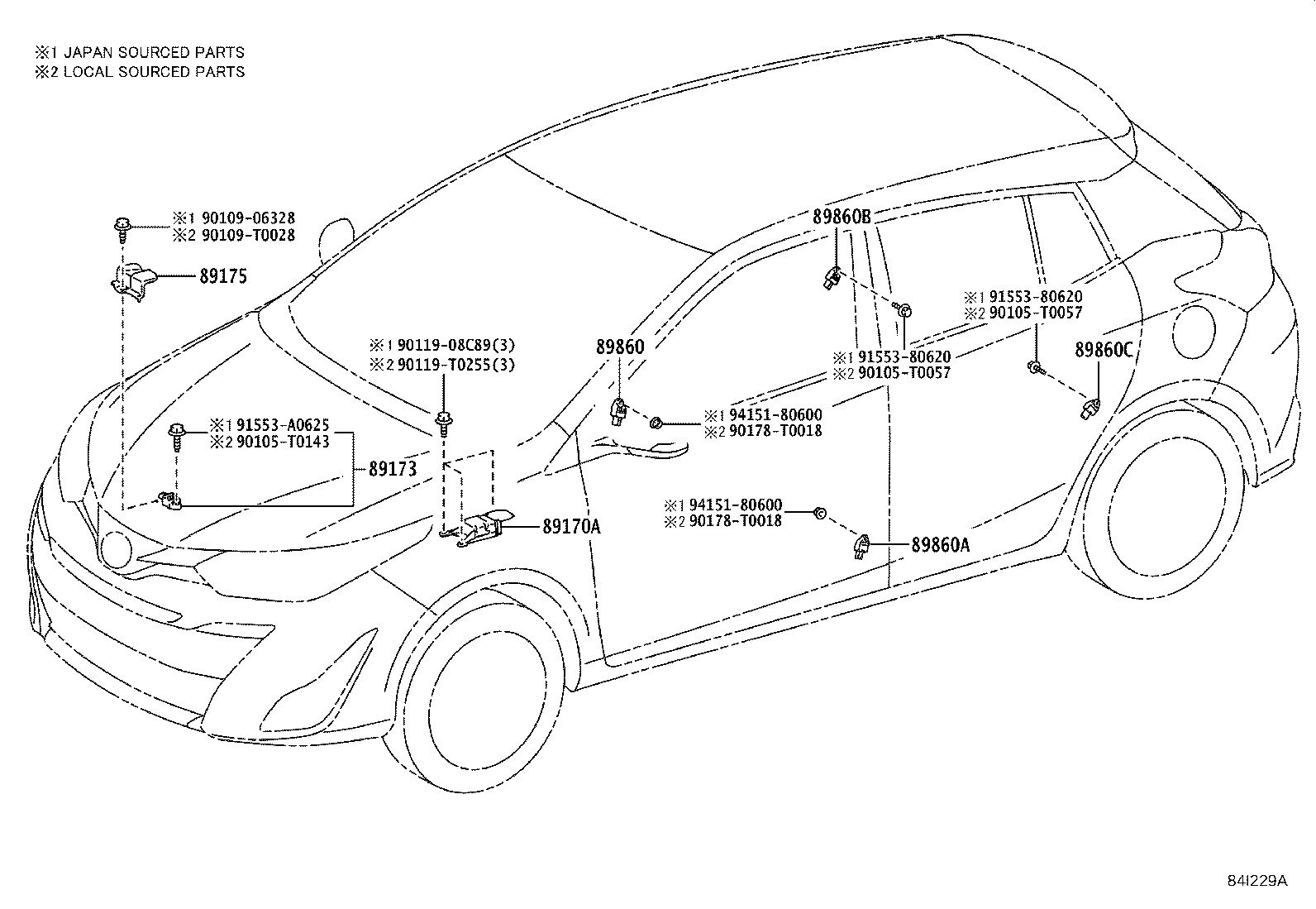 89175-0D040 BRACKET, AIR BAG SENSOR product image
