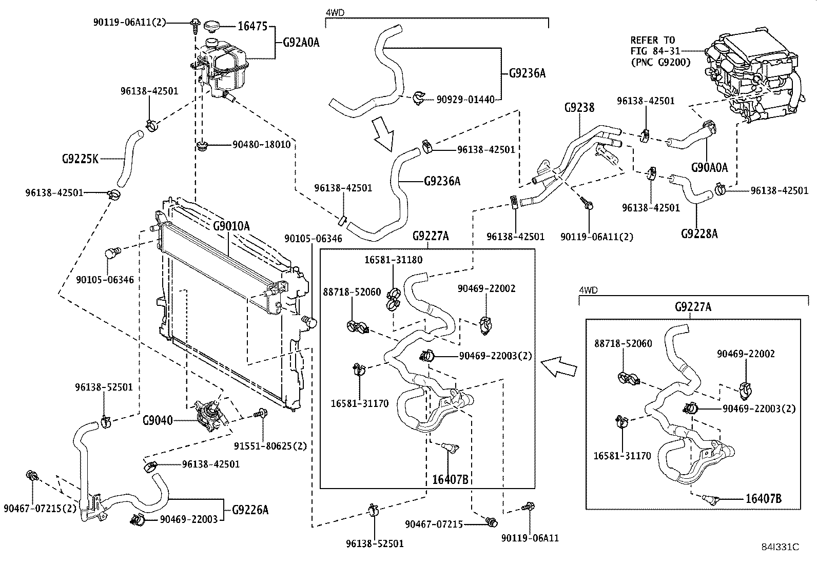 Toyota G90A0-11010 HOSE ASSY, INVERTER COOLING, NO.1