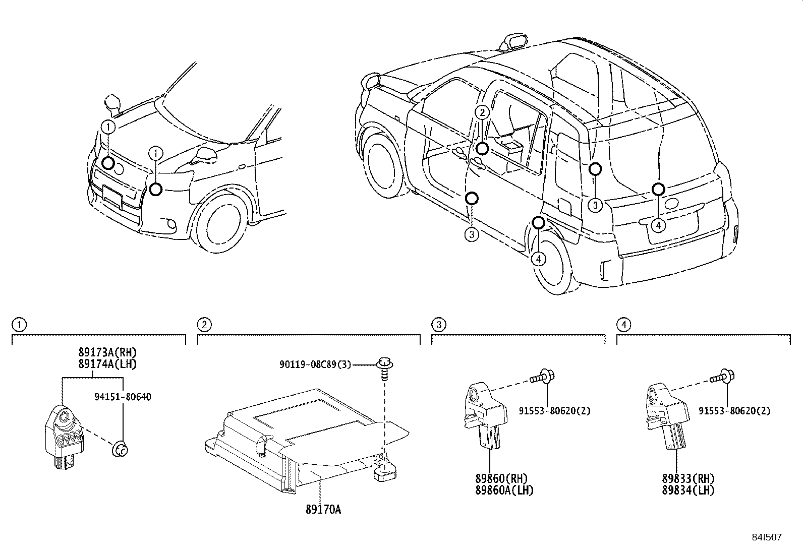 89170-15020 COMPUTER ASSY, AIR BAG product image