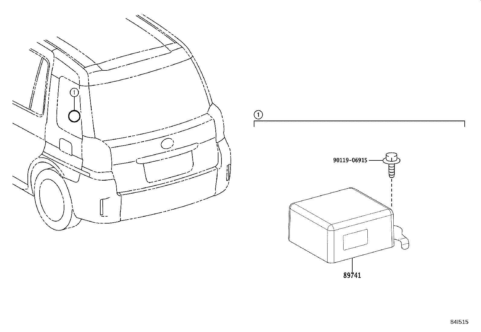 89741-15010 RECEIVER, DOOR CONTROL product image