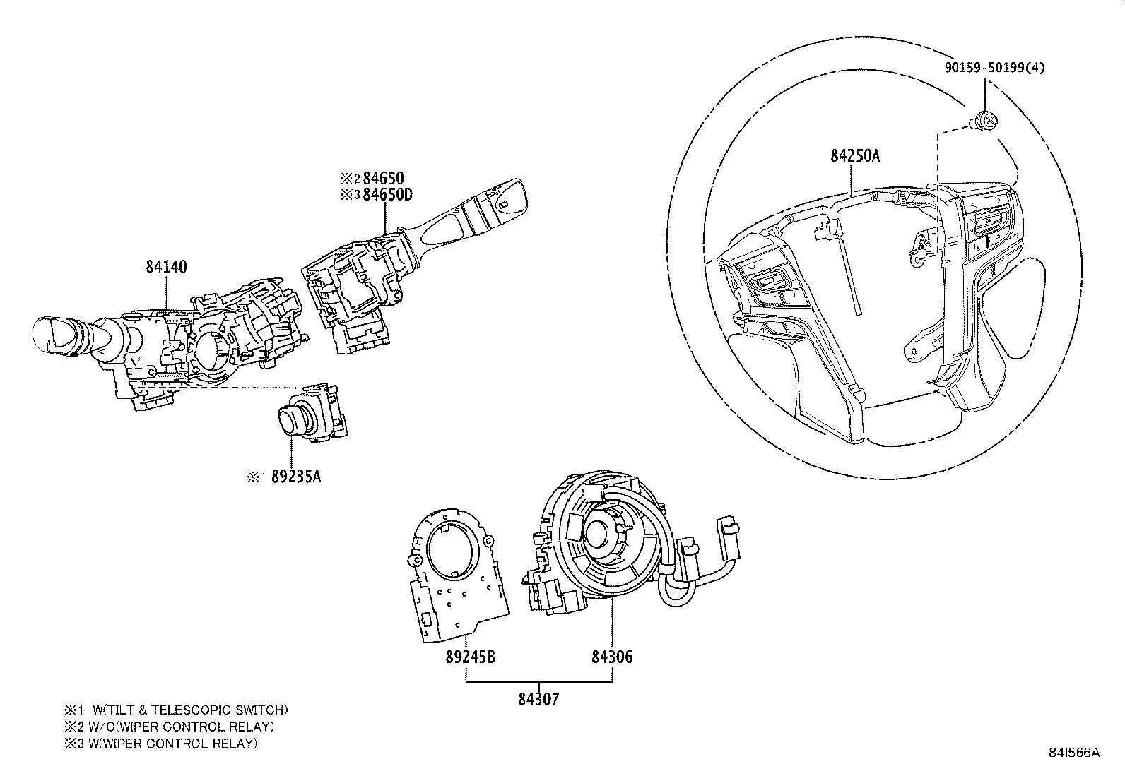 84152-0G010 SWITCH, HEADLAMP LEVELING product image