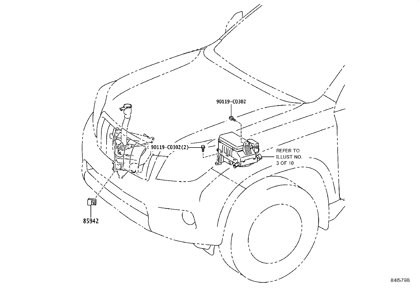 84152-0G010 SWITCH, HEADLAMP LEVELING product image