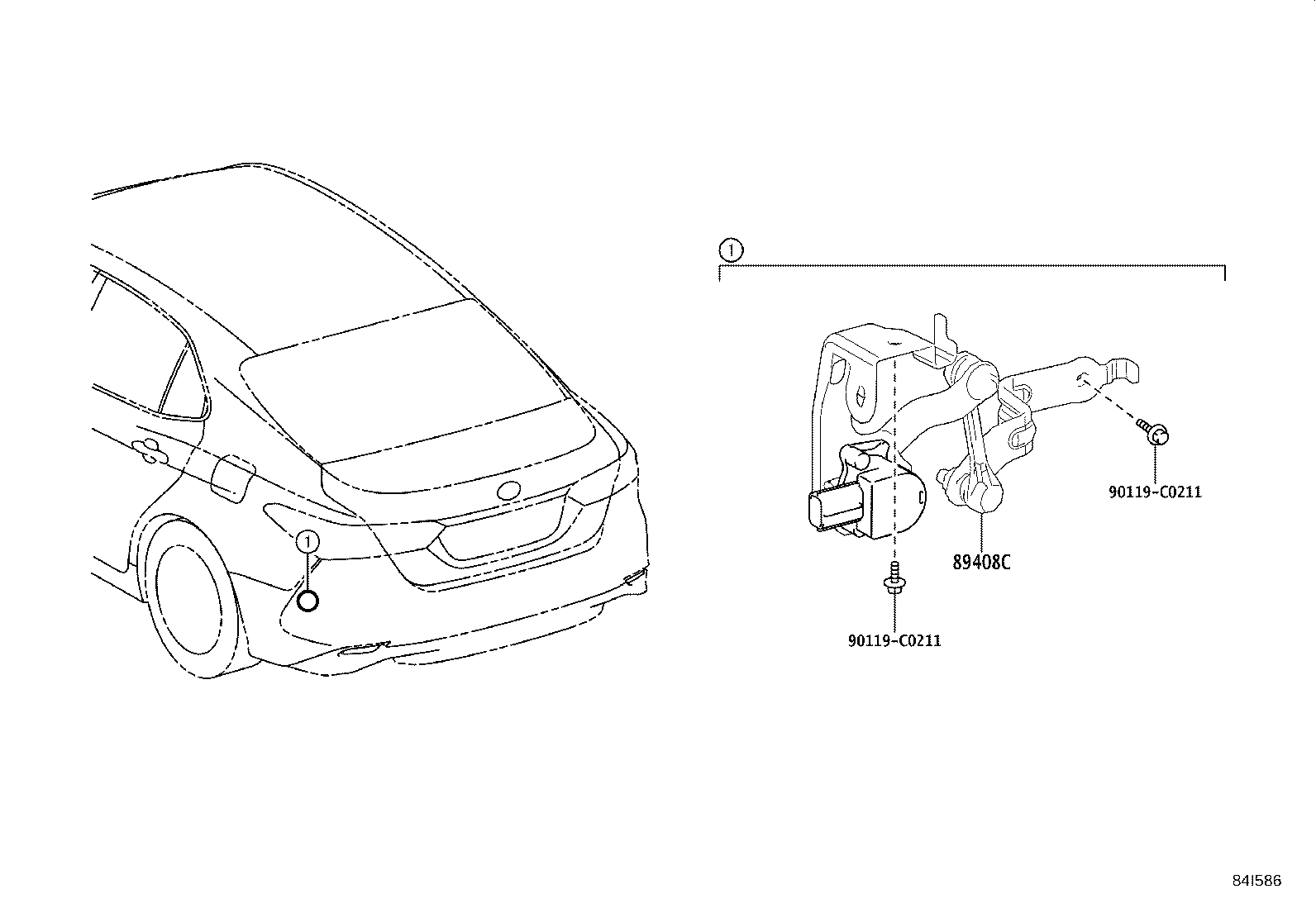 89408-06010 SENSOR SUB-ASSY, HEIGHT CONTROL, REAR LH product image