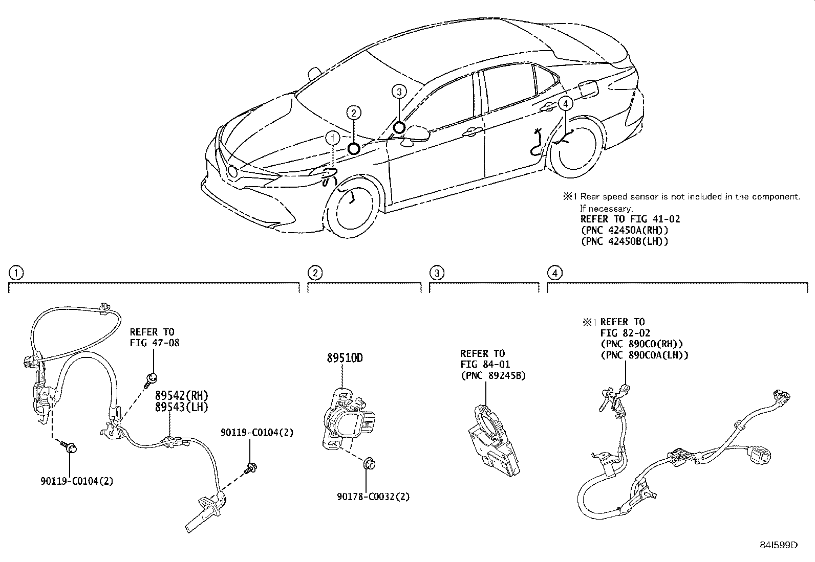 89542-06110 SENSOR, SPEED, FRONT RH product image