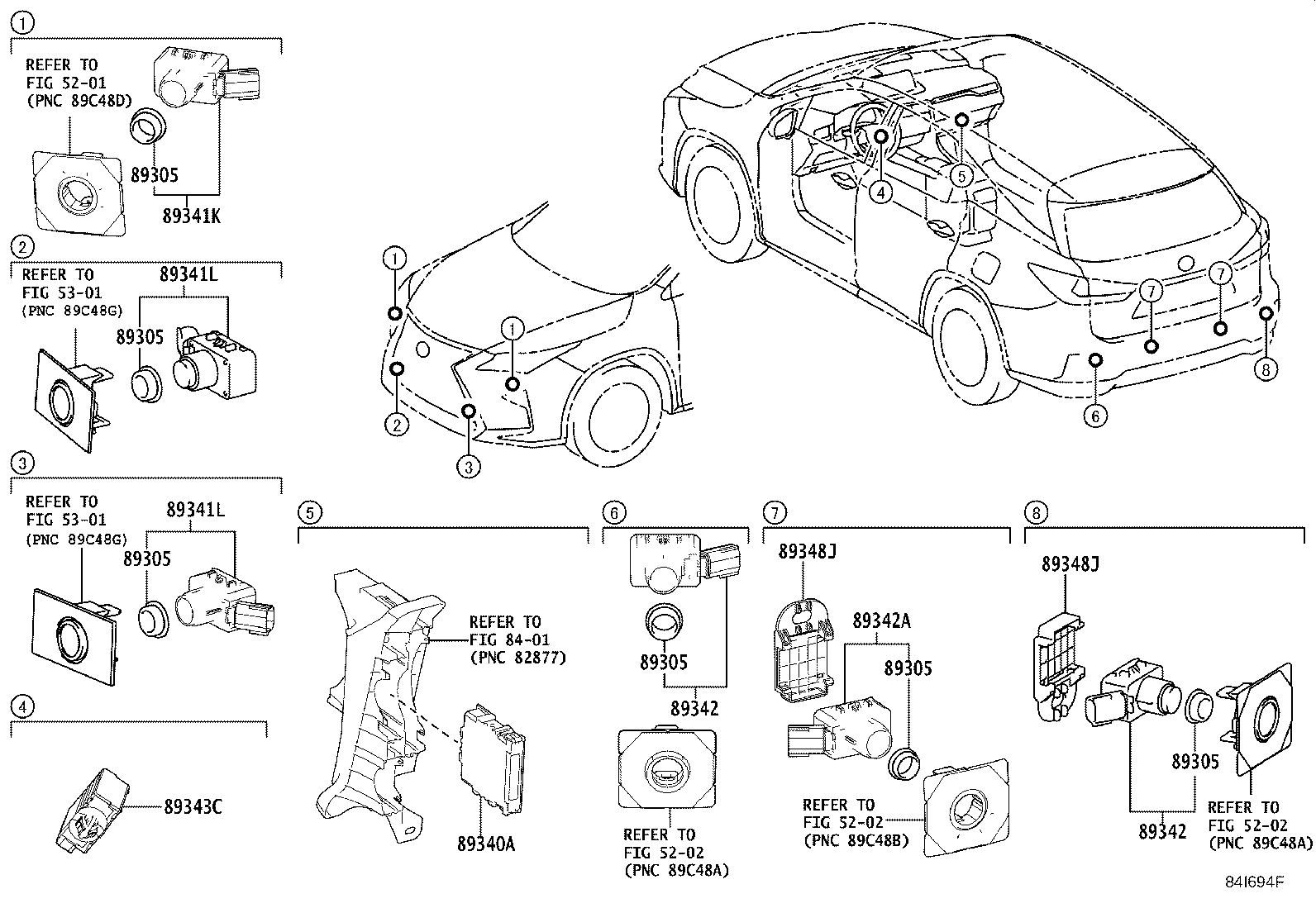 Toyota 89340-48220 COMPUTER ASSY, CLEARANCE WARNING