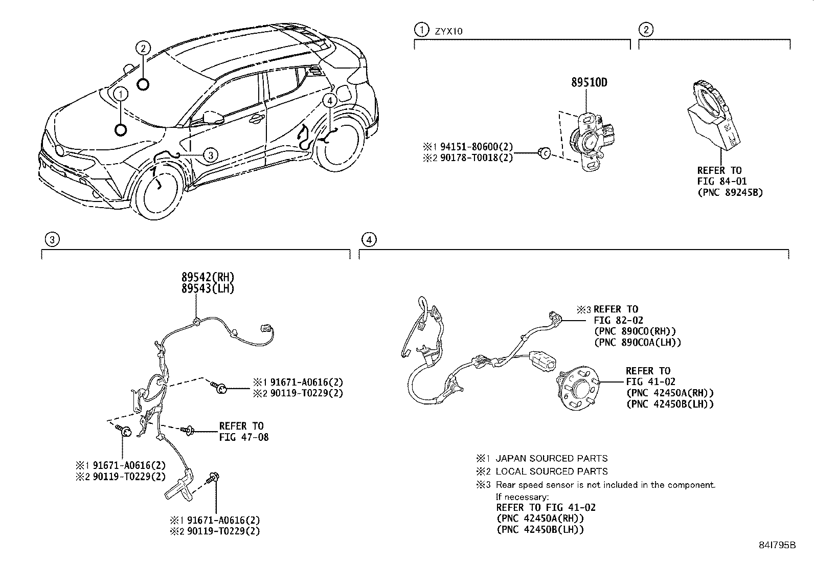 89542-F4040 SENSOR, SPEED, FRONT RH product image