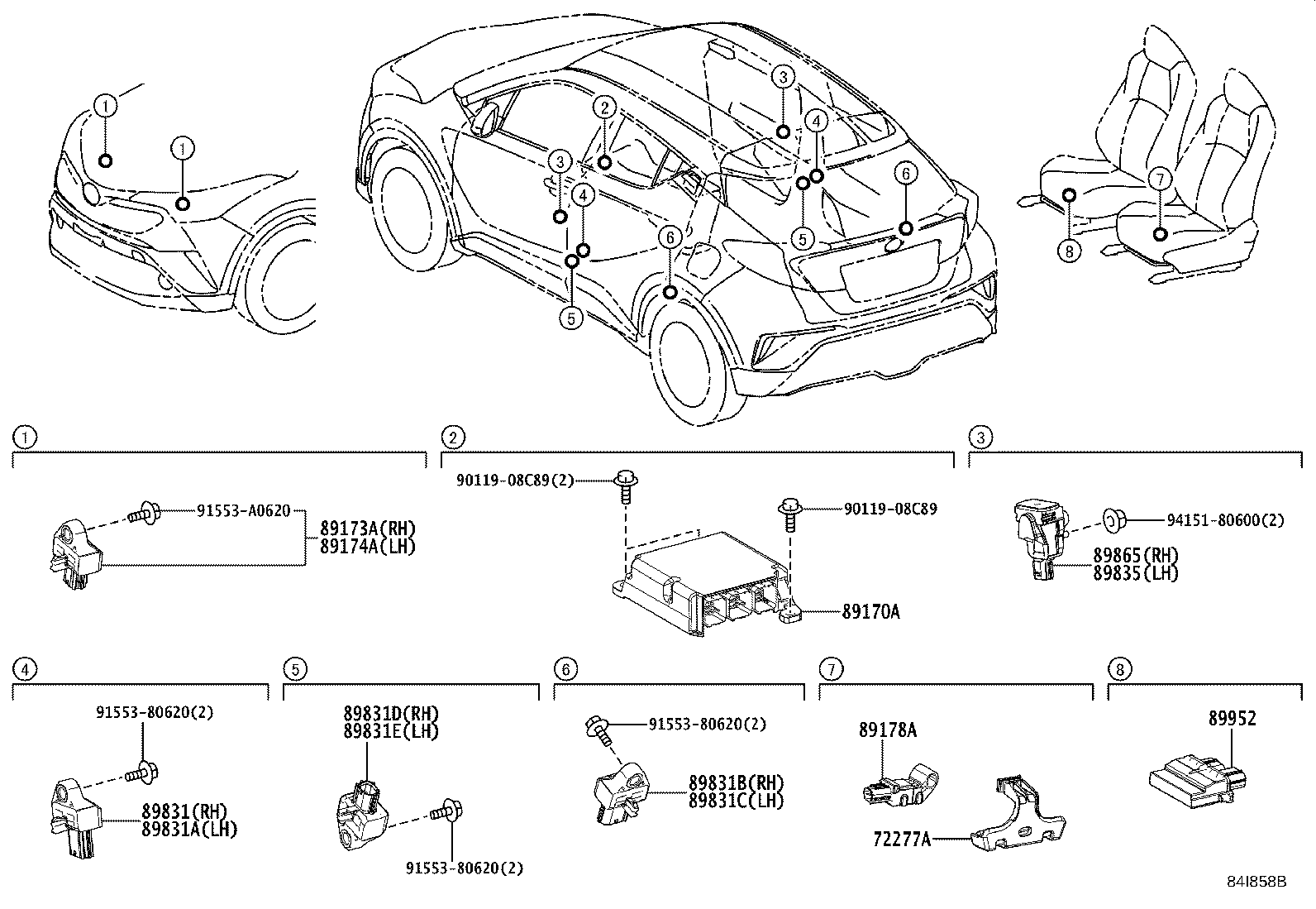 89170-10220 COMPUTER ASSY, AIR BAG product image