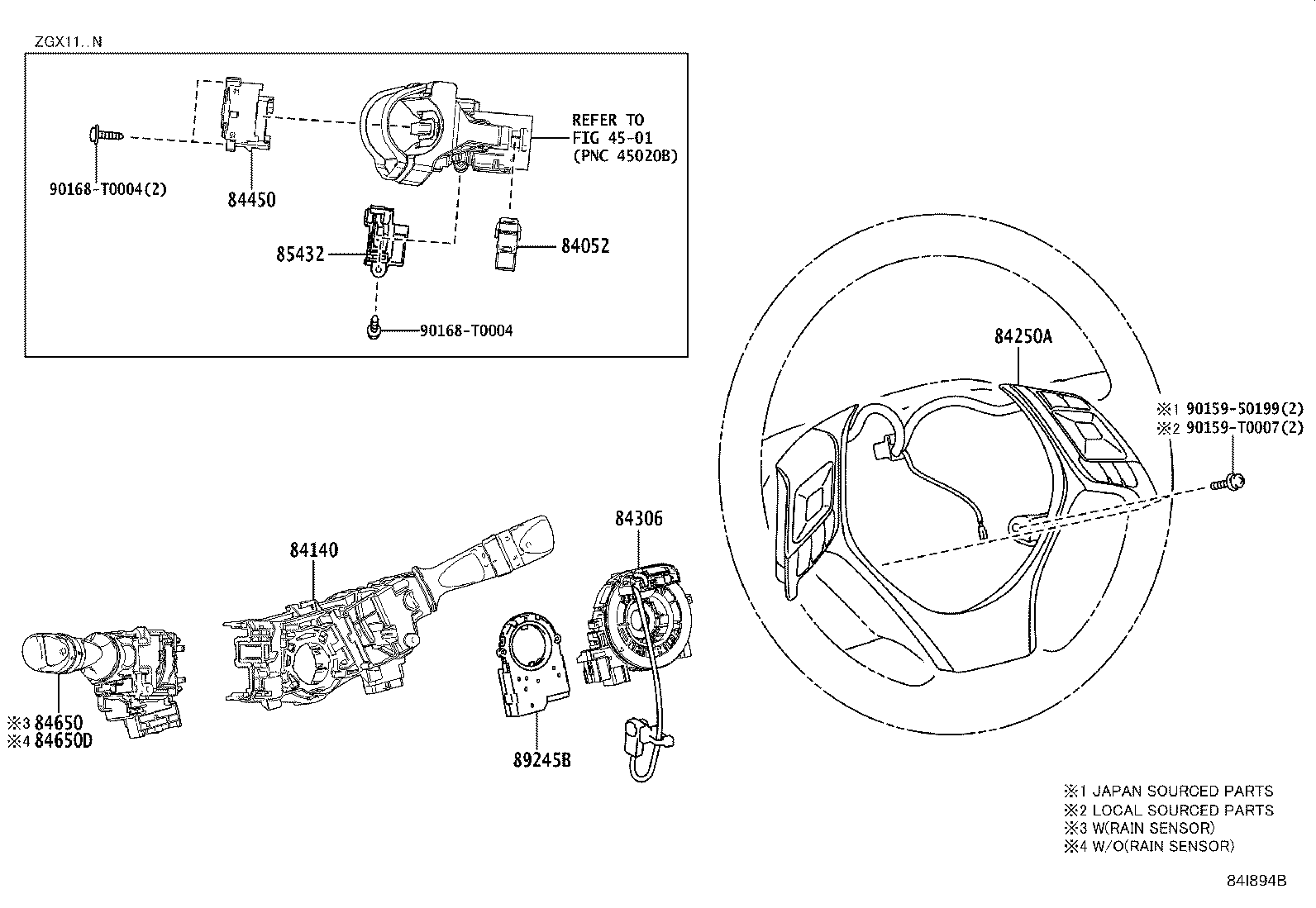 84152-F4040 SWITCH, HEADLAMP LEVELING product image