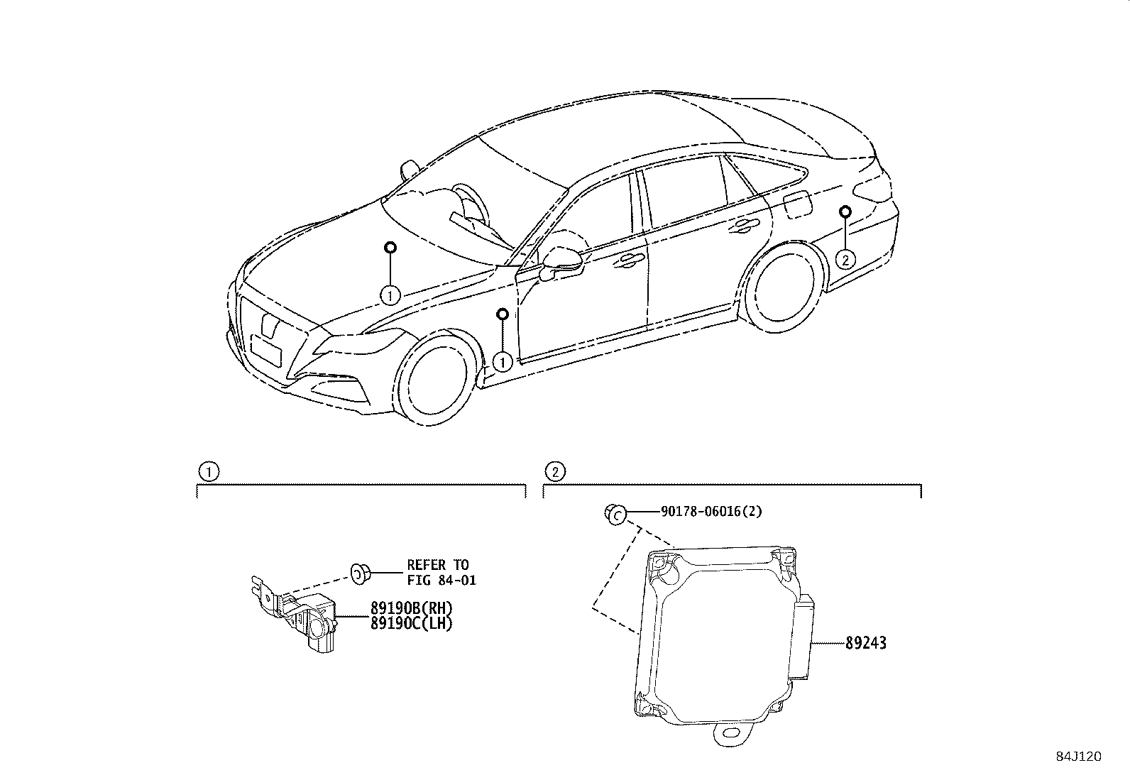 89190-30070 SENSOR ASSY, ACCELERATION, RH product image