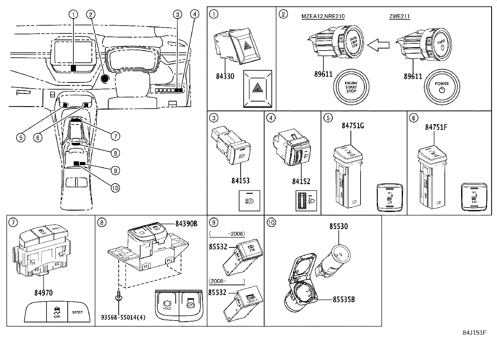84040-12200 MASTER SWITCH ASSY,MULTIPLEX NETWORK product image