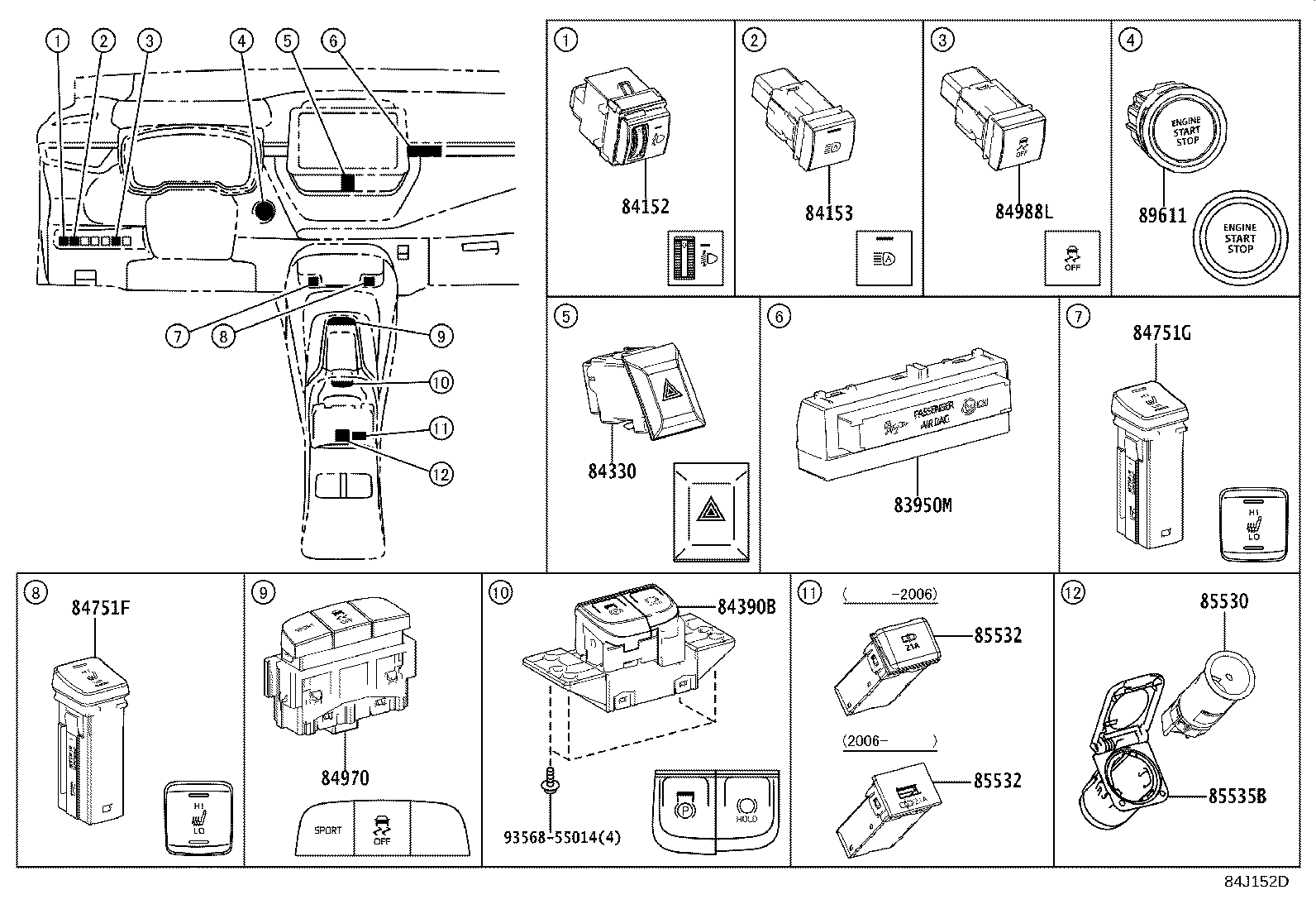 84040-12200 MASTER SWITCH ASSY,MULTIPLEX NETWORK product image