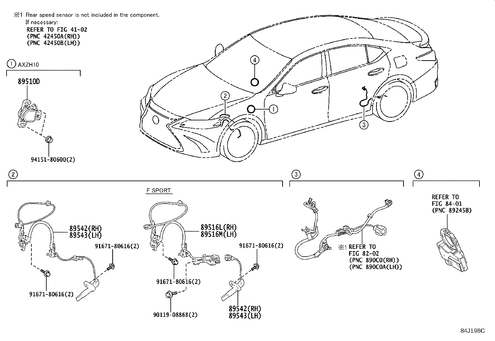 89516-33111 WIRE, SKID CONTROL SENSOR W/SUSPENSION CONTROL, RH product image