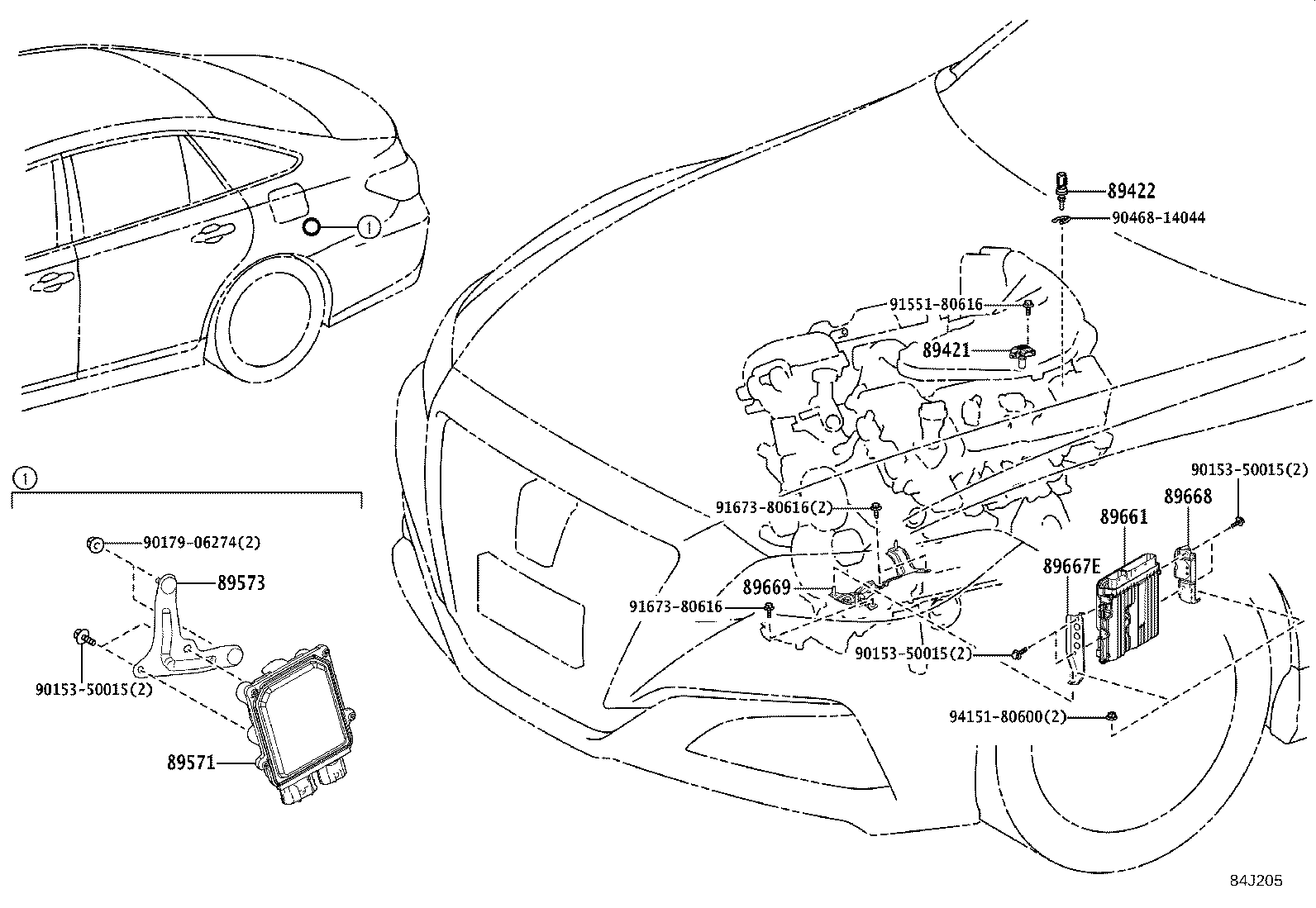 89573-30130 BRACKET, FUEL PUMP CONTROL COMPUTER product image
