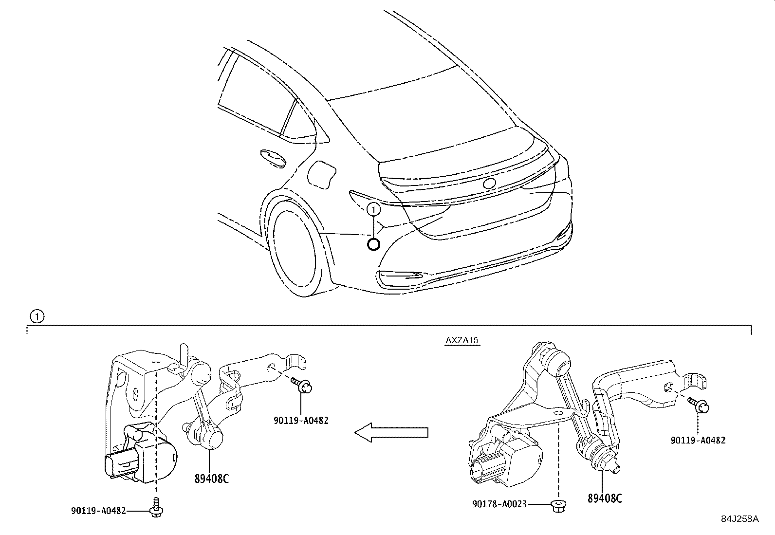 89408-06040 SENSOR SUB-ASSY, HEIGHT CONTROL, REAR LH product image