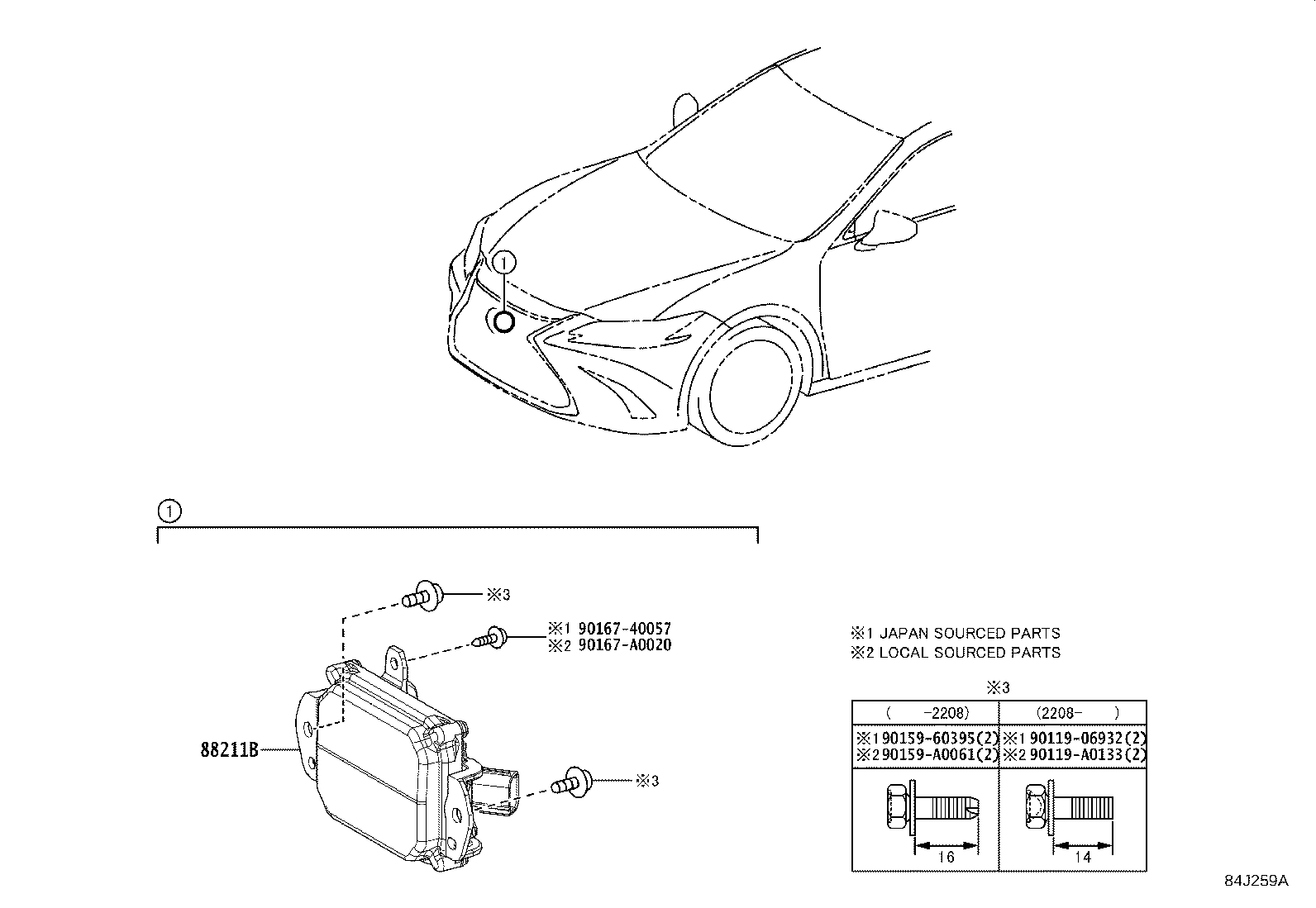 Toyota 88210-06050 SENSOR ASSY, MILLIMETER WAVE RADAR