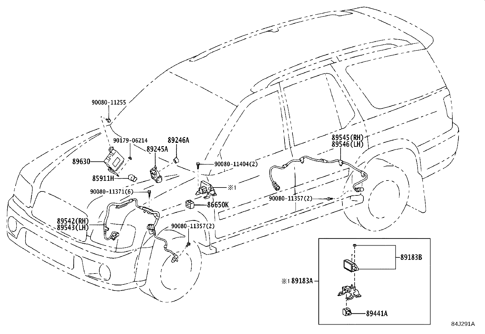 Toyota 89545-0C010 SENSOR, SPEED, REAR RH
