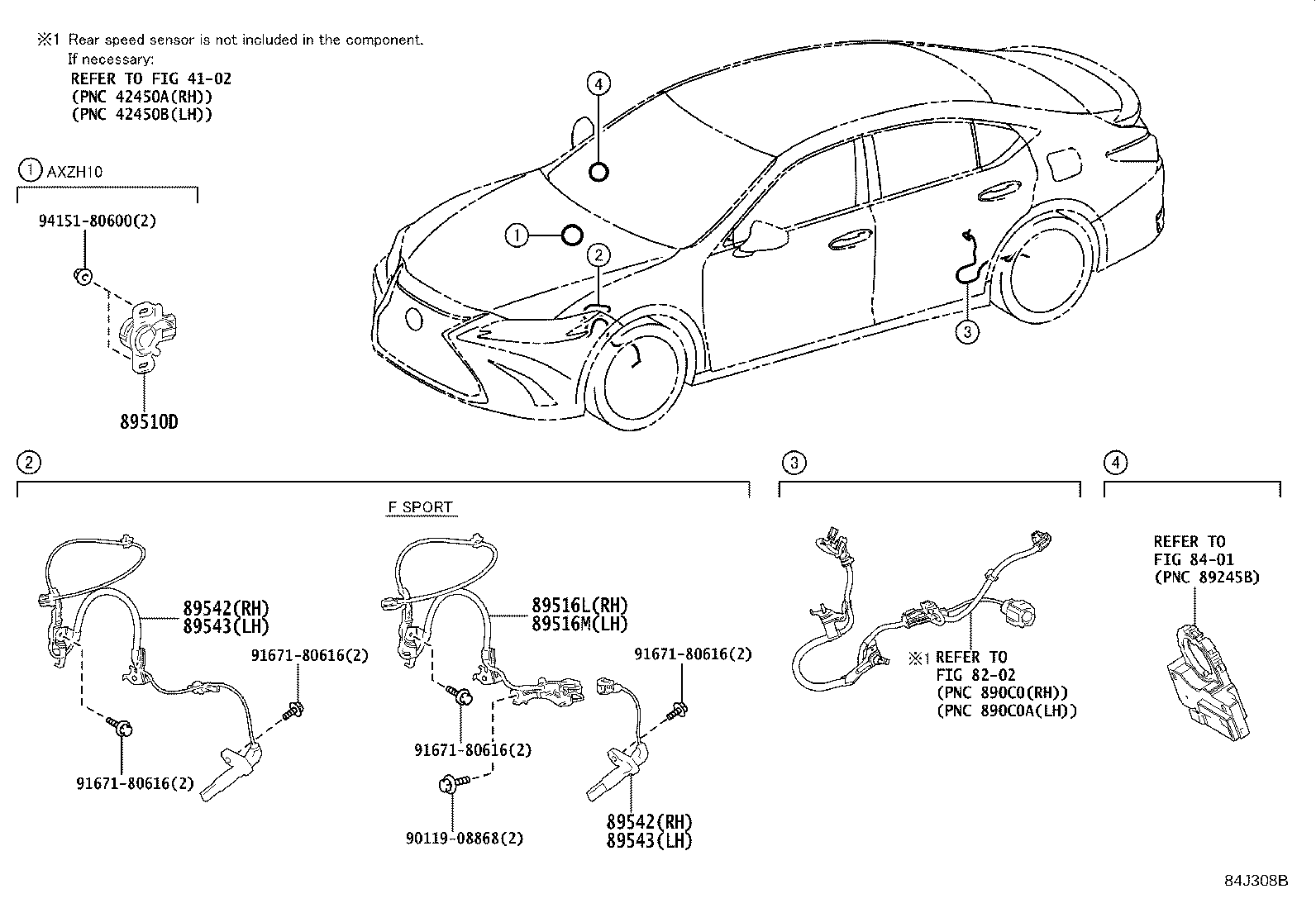 89516-33111 WIRE, SKID CONTROL SENSOR W/SUSPENSION CONTROL, RH product image