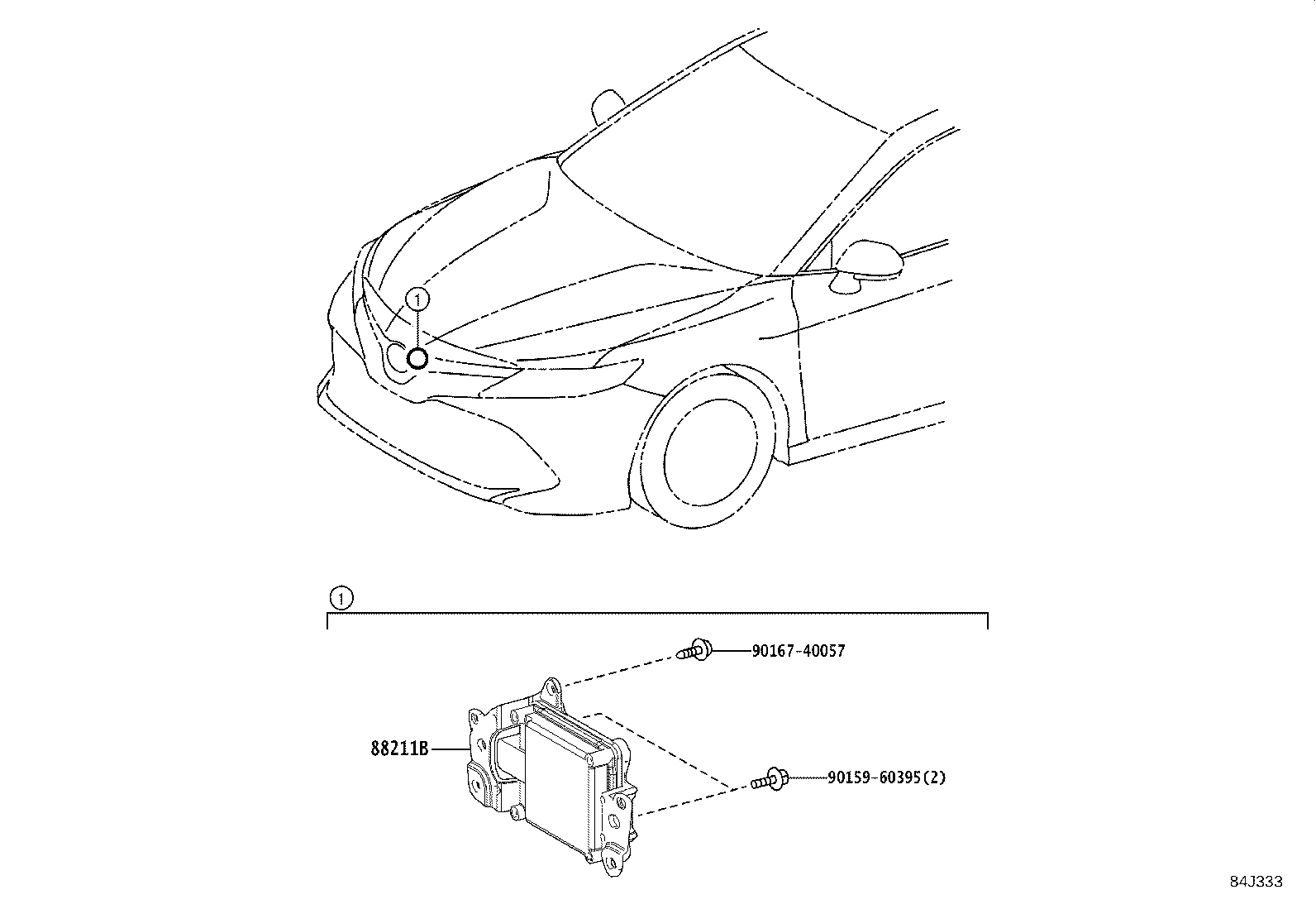 88210-06010 SENSOR ASSY, MILLIMETER WAVE RADAR product image