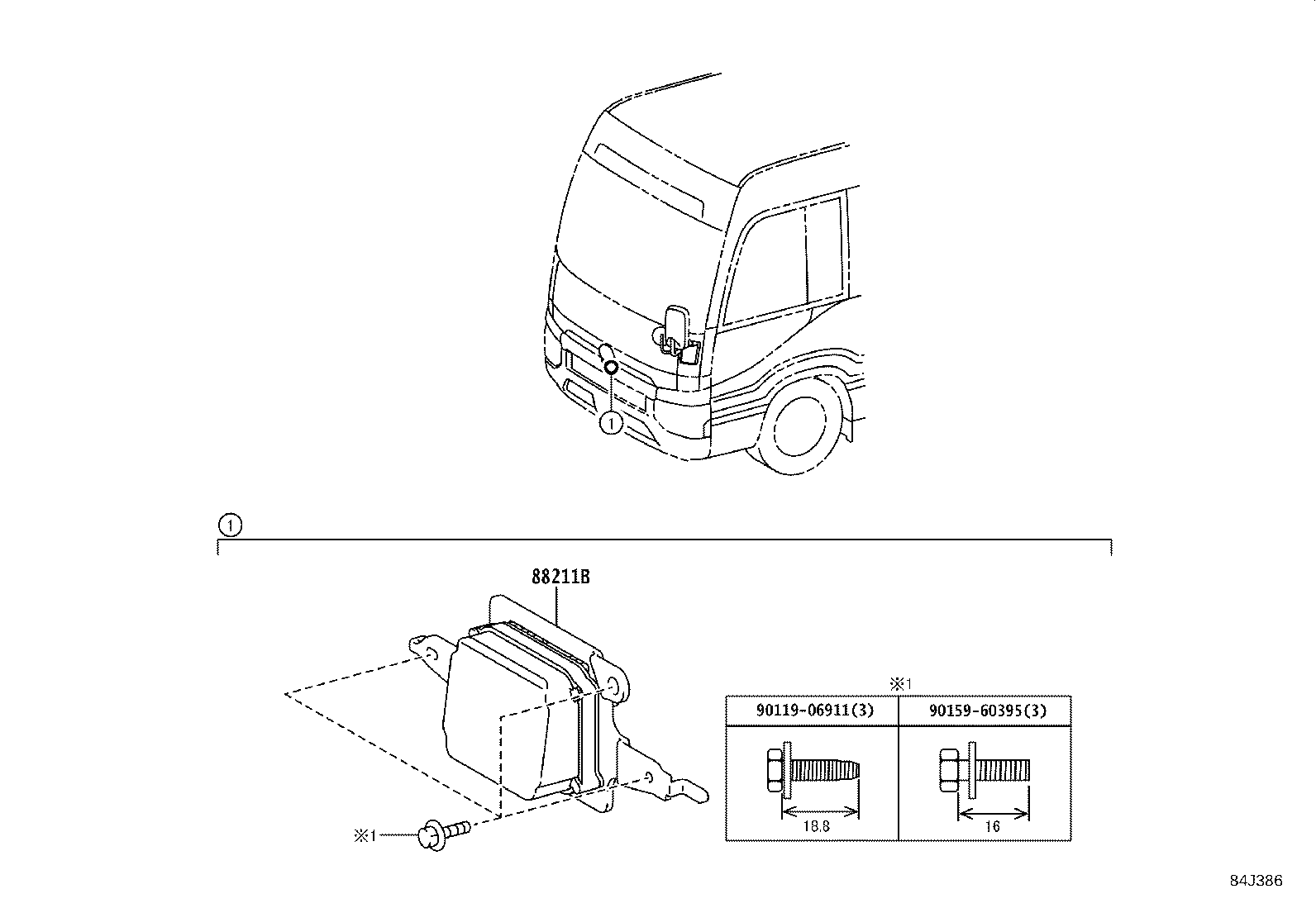 88210-36010 SENSOR ASSY, MILLIMETER WAVE RADAR product image