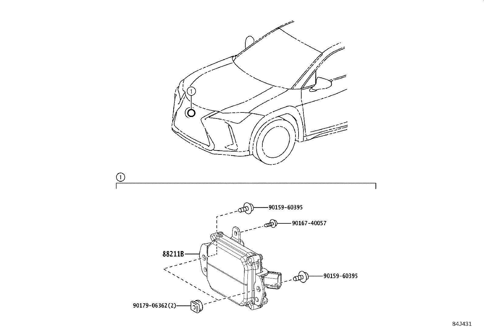 88210-58060 SENSOR ASSY, MILLIMETER WAVE RADAR product image
