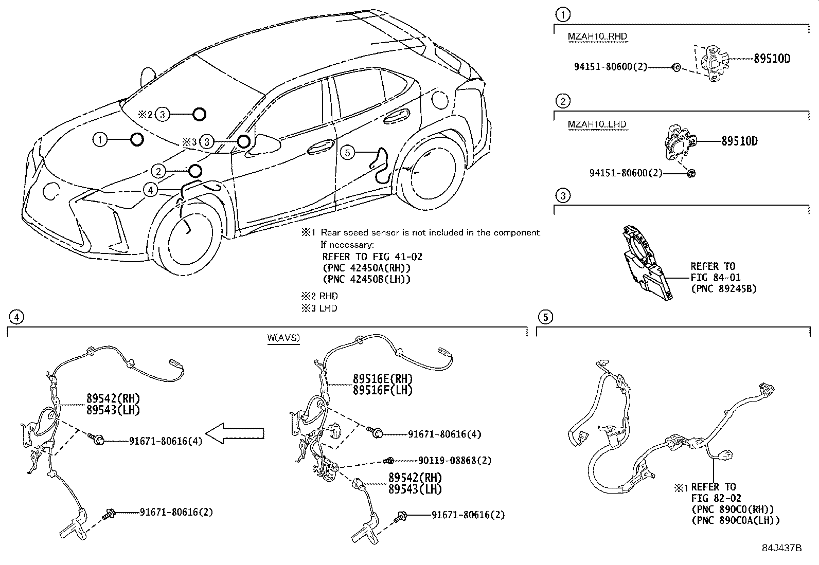 89543-76010 SENSOR, SPEED, FRONT LH product image