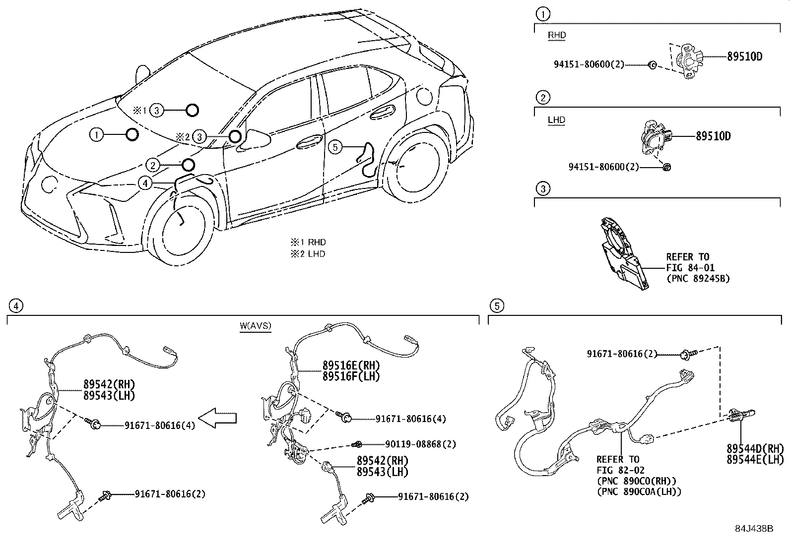 89543-76010 SENSOR, SPEED, FRONT LH product image