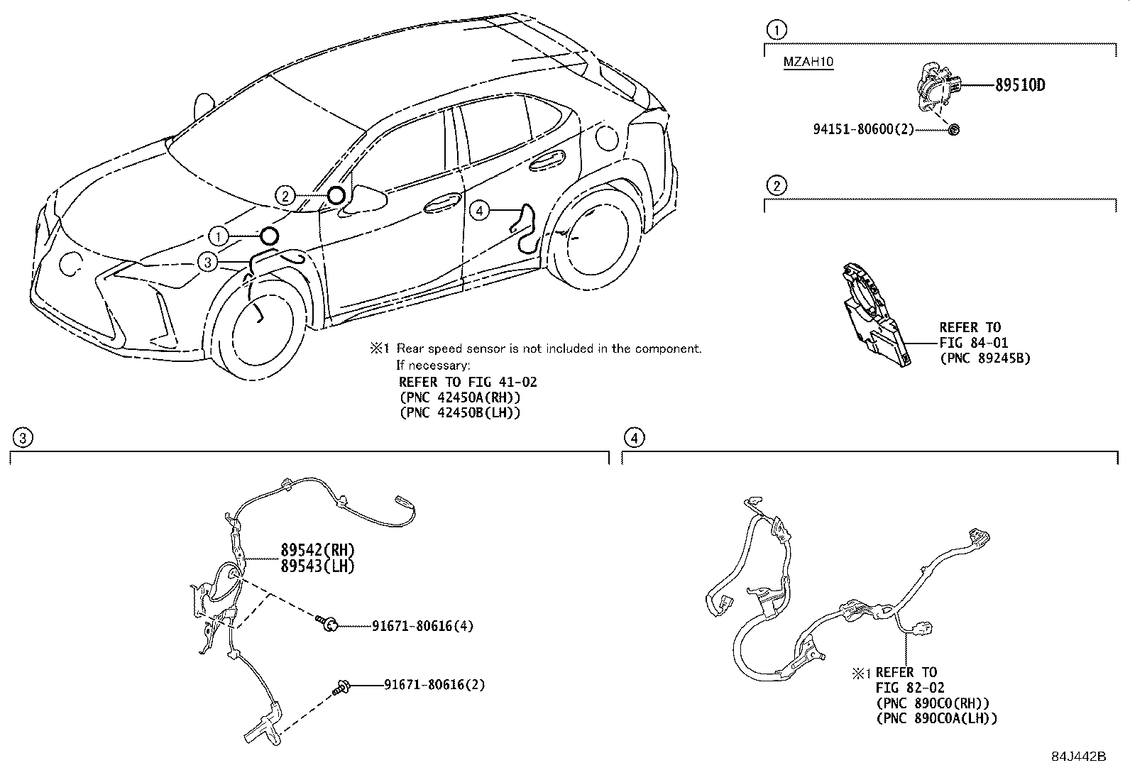 Toyota 89543-76010 SENSOR, SPEED, FRONT LH