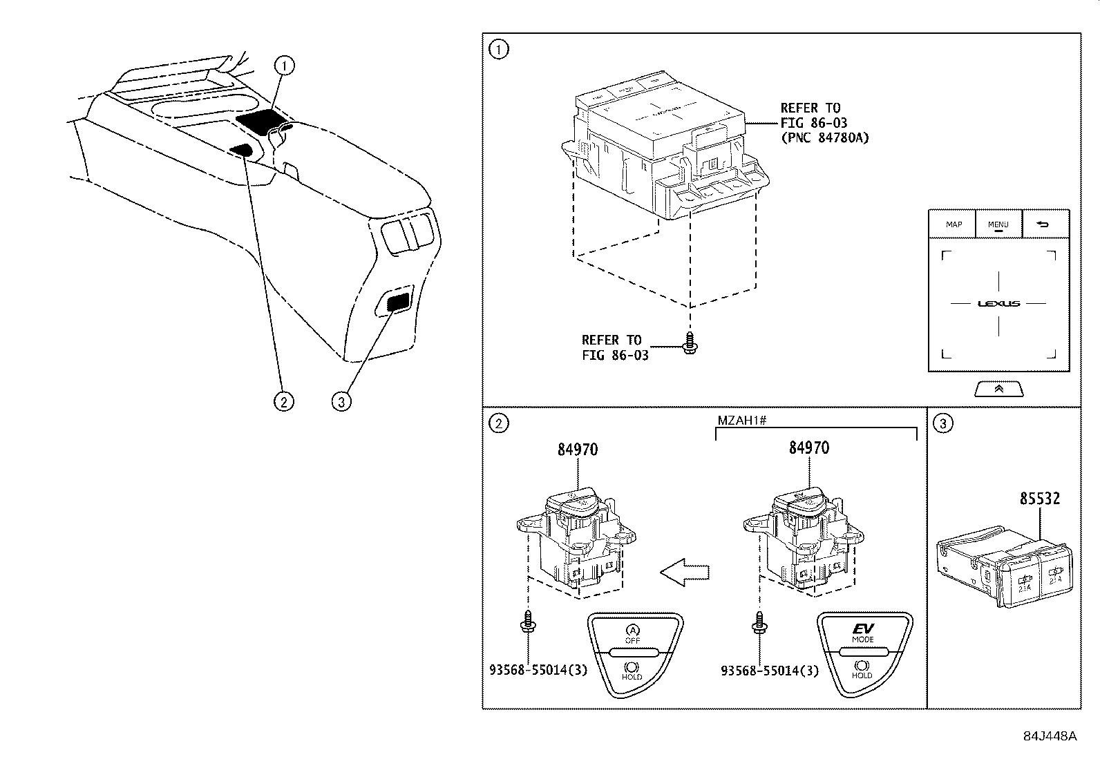84332-76040 SWITCH ASSY, HAZARD WARNING SIGNAL product image