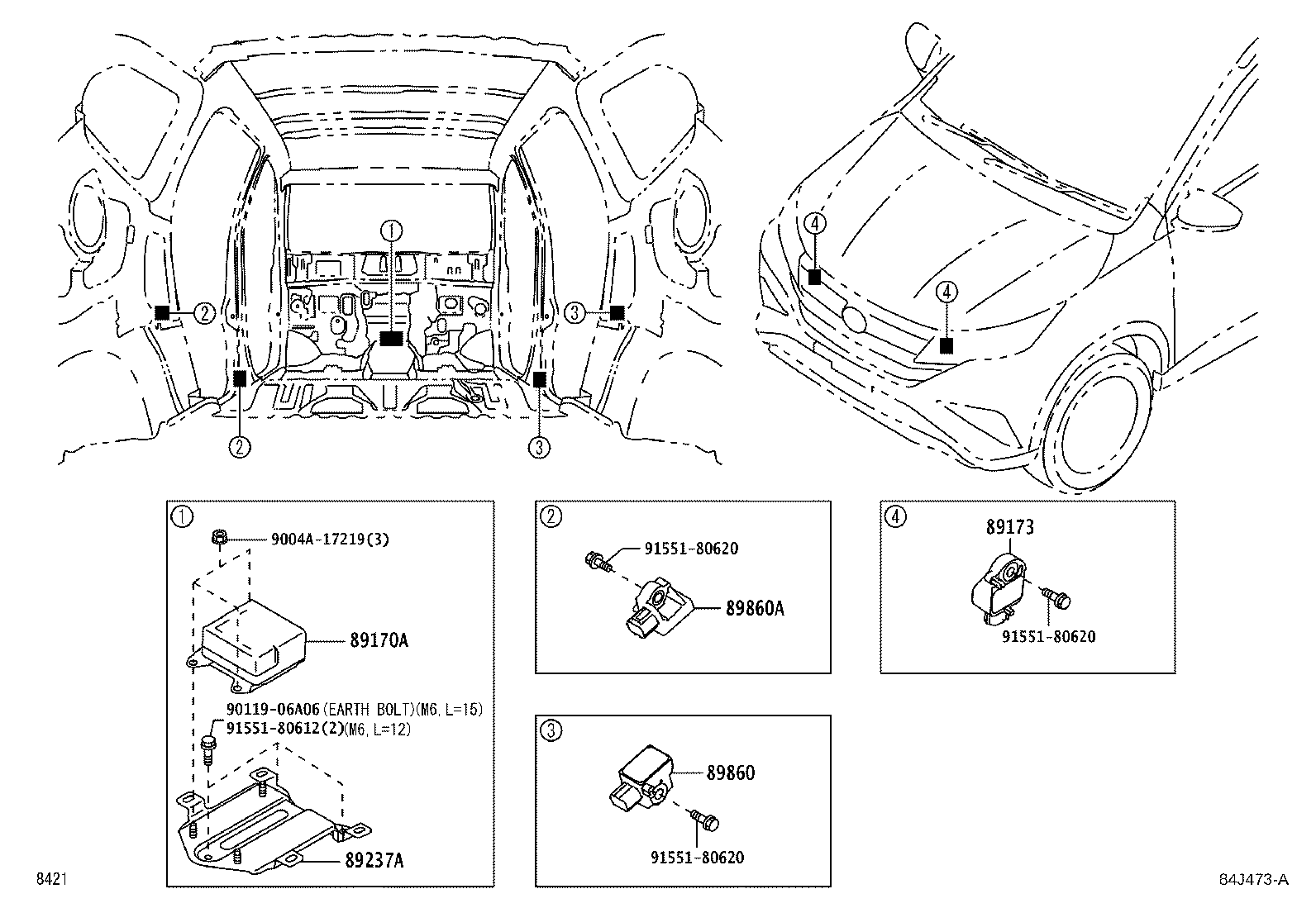89170-BZ611 COMPUTER ASSY, AIR BAG product image