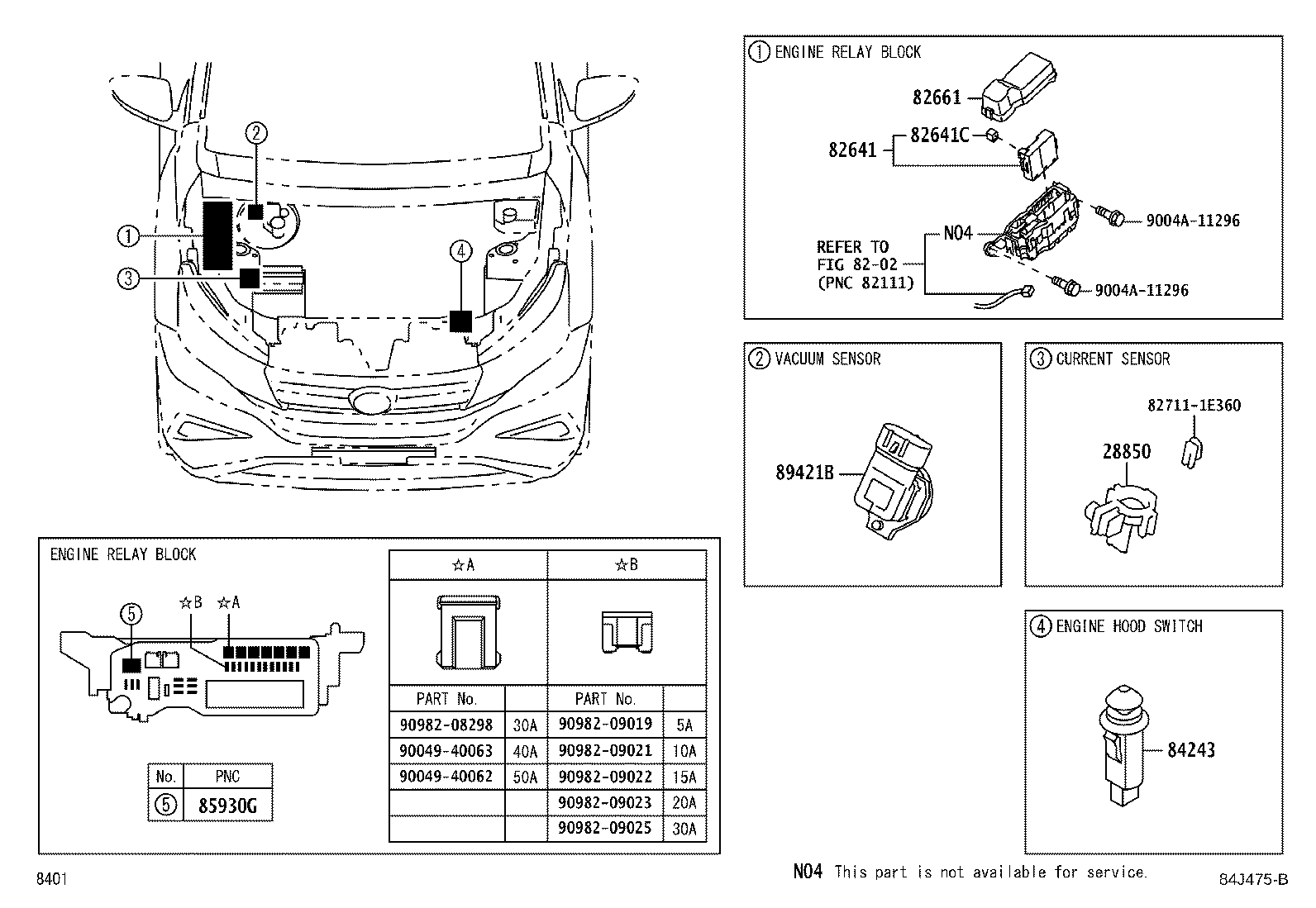 84243-BZ010 SWITCH, ENGINE HOOD product image